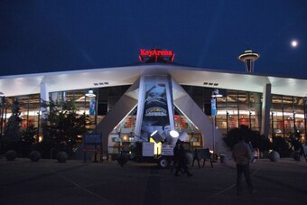 SEATTLE - NOVEMBER 1:  A general view of the entrance to KeyArena before the NBA game between the Portland Trail Blazers and the Seattle SuperSonics on November 1, 2006 in Seattle, Washington. The Blazers won 110-106. NOTE TO USER: User expressly acknowle