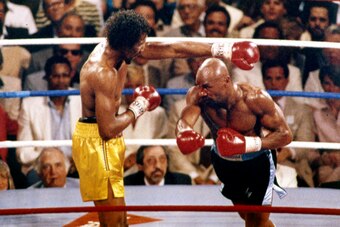 Thomas Hearns (left) gave Marvin Hagler all he could handle.