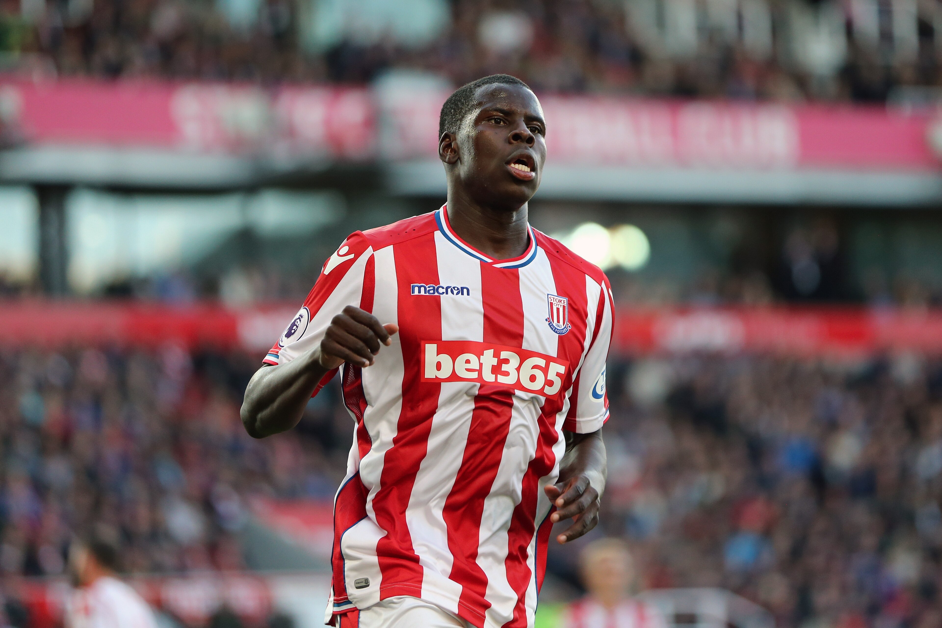 STOKE ON TRENT, ENGLAND - SEPTEMBER 09: Kurt Zouma of Stoke City during the Premier League match between Stoke City and Manchester United at Bet365 Stadium on September 9, 2017 in Stoke on Trent, England. (Photo by James Baylis - AMA/Getty Images)