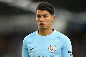 REYKJAVIK, ICELAND - AUGUST 04: Brahim Diaz of Manchester City looks on during a Pre Season Friendly between Manchester City and West Ham United at the Laugardalsvollur stadium on August 4, 2017 in Reykjavik, Iceland.  (Photo by Ian Walton/Getty Images)