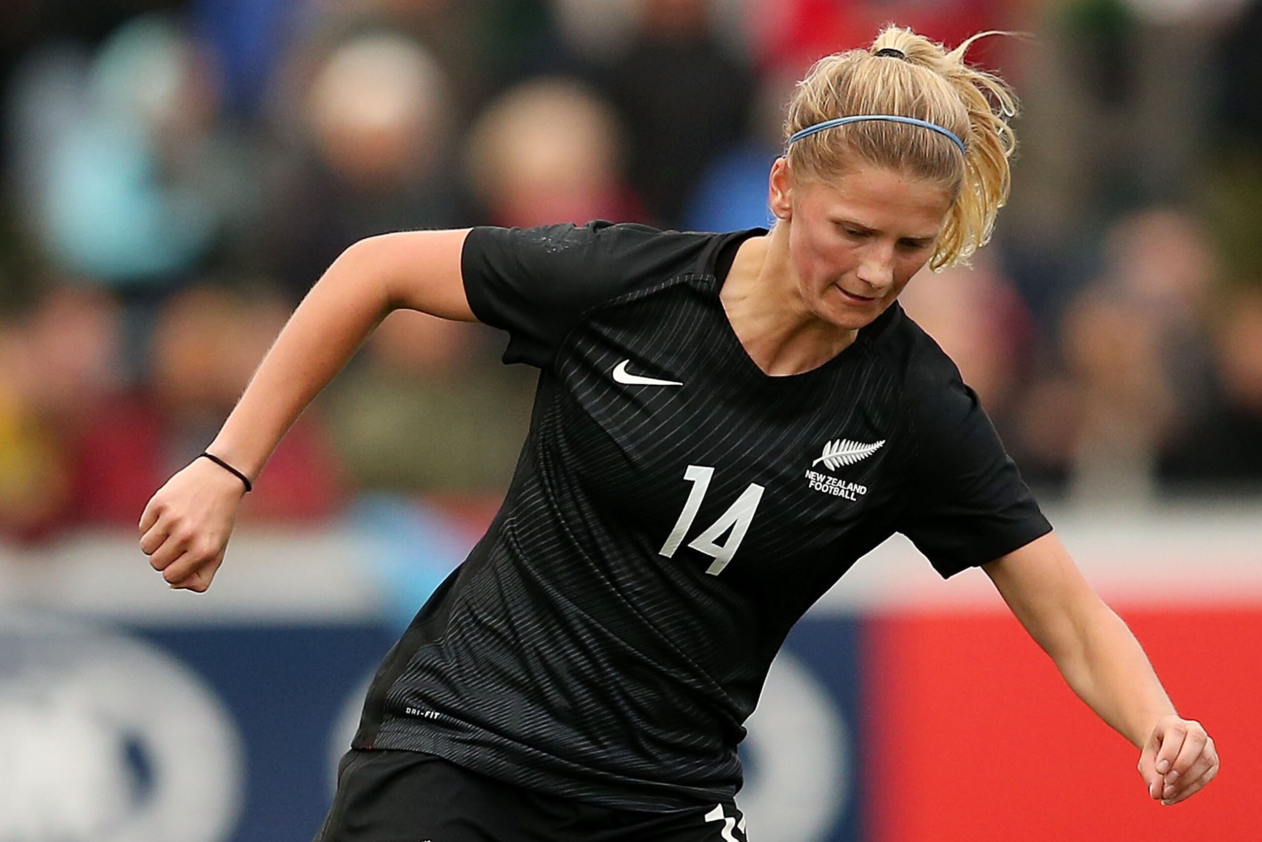 BALLARAT, AUSTRALIA - JUNE 04:  Katie Bowen of New Zealand controls the ball during the women's international friendly match between the Australian Matildas and the New Zealand Football Ferns at Morshead Park on June 4, 2016 in Ballarat, Australia.  (Phot