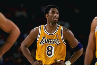 In the No. 8 jersey, Kobe Bryant won the first three of five championships and established himself as one of the NBA's elite players.