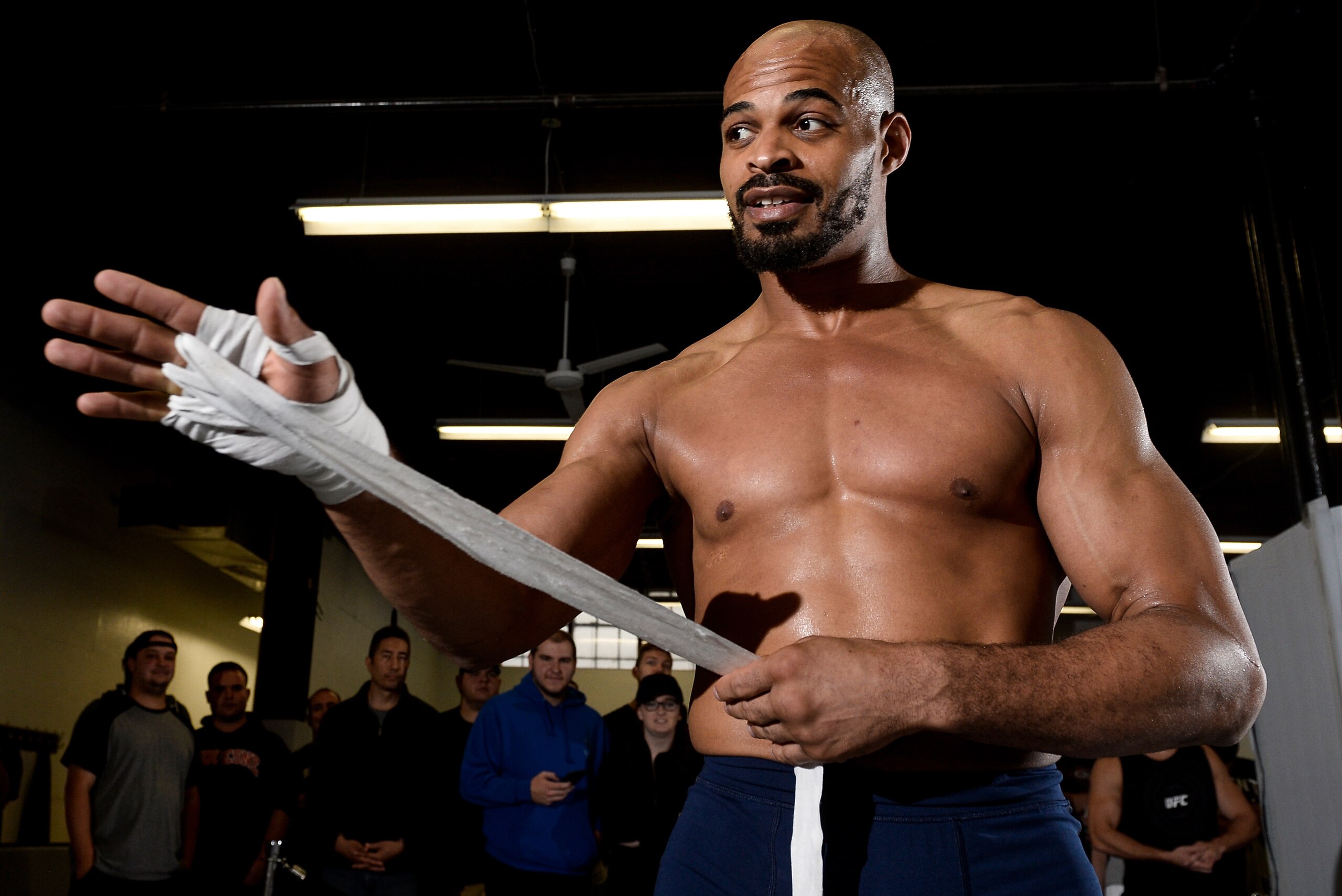 PITTSBURGH, PA - SEPTEMBER 14:  David Branch holds and open workout session for fans and media on September 14, 2017 in Pittsburgh, Pennsylvania. (Photo by Brandon Magnus/Zuffa LLC/Zuffa LLC via Getty Images)
