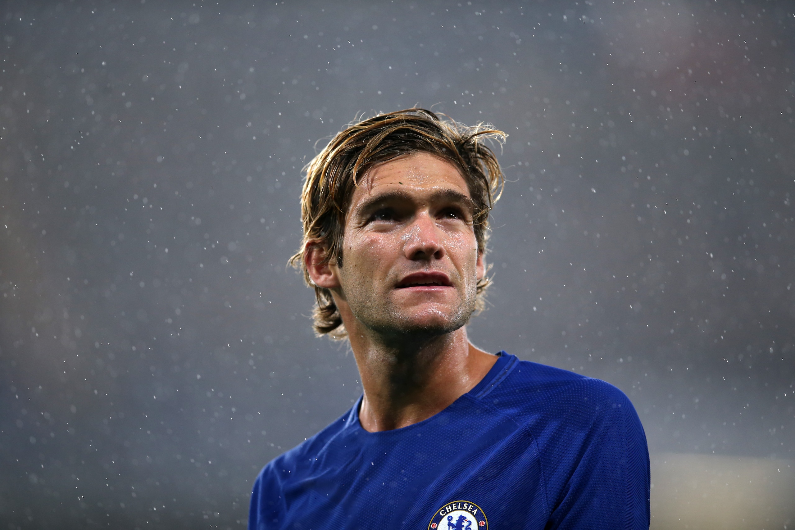 LONDON, ENGLAND - SEPTEMBER 12: Marcos Alonso of Chelsea during the UEFA Champions League group C match between Chelsea FC and Qarabag FK at Stamford Bridge on September 12, 2017 in London, United Kingdom. (Photo by Catherine Ivill - AMA/Getty Images)