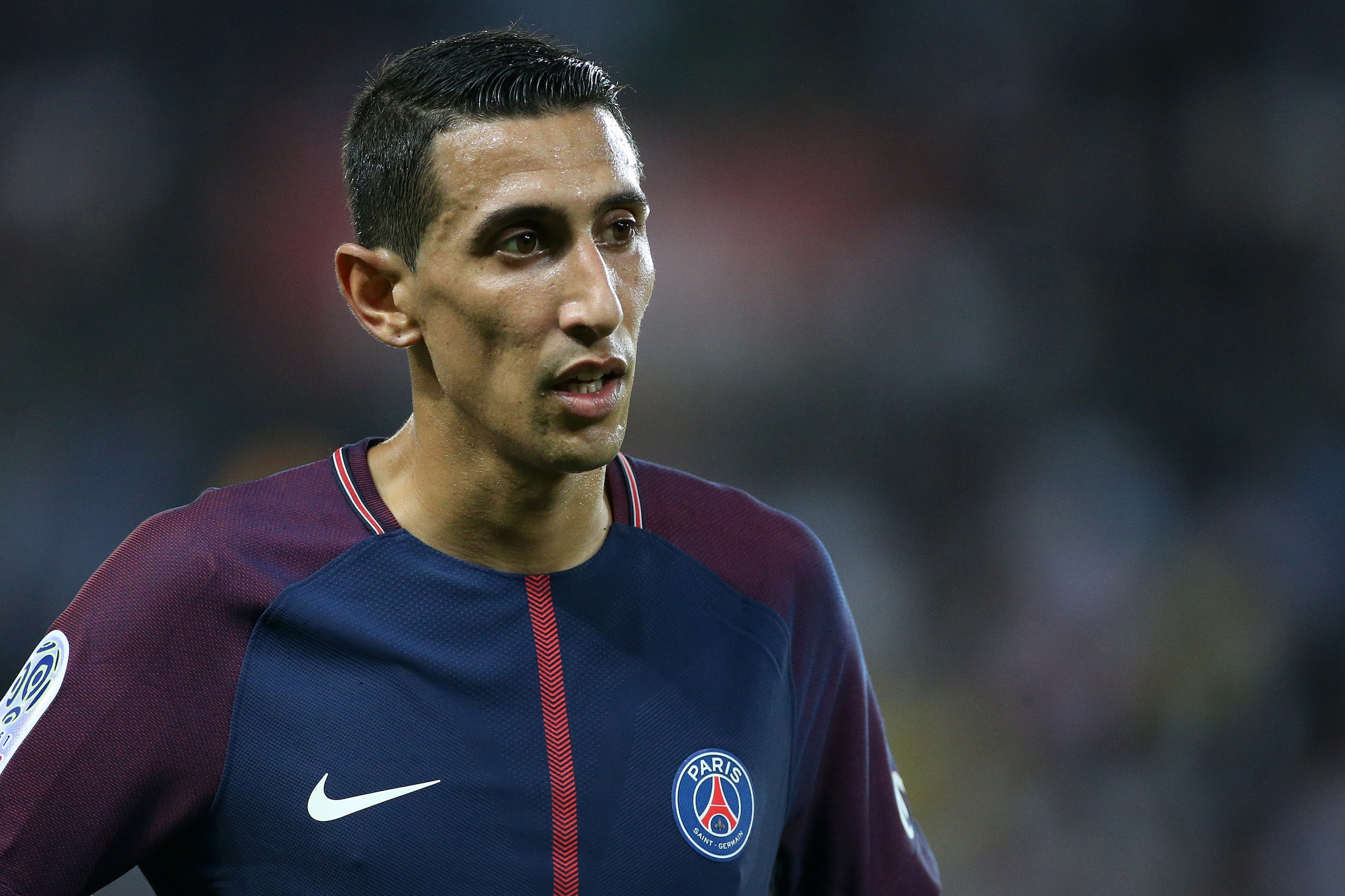 PARIS, FRANCE - AUGUST 25: Angel Di Maria of PSG during the French Ligue 1 match between Paris Saint Germain (PSG) and AS Saint-Etienne (ASSE) at Parc des Princes on August 25, 2017 in Paris, France. (Photo by Jean Catuffe/Getty Images)