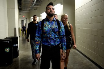 PITTSBURGH, PA - SEPTEMBER 16:  Mike Perry walks backstage during the UFC Fight Night event inside the PPG Paints Arena on September 16, 2017 in Pittsburgh, Pennsylvania. (Photo by Brandon Magnus/Zuffa LLC/Zuffa LLC via Getty Images)
