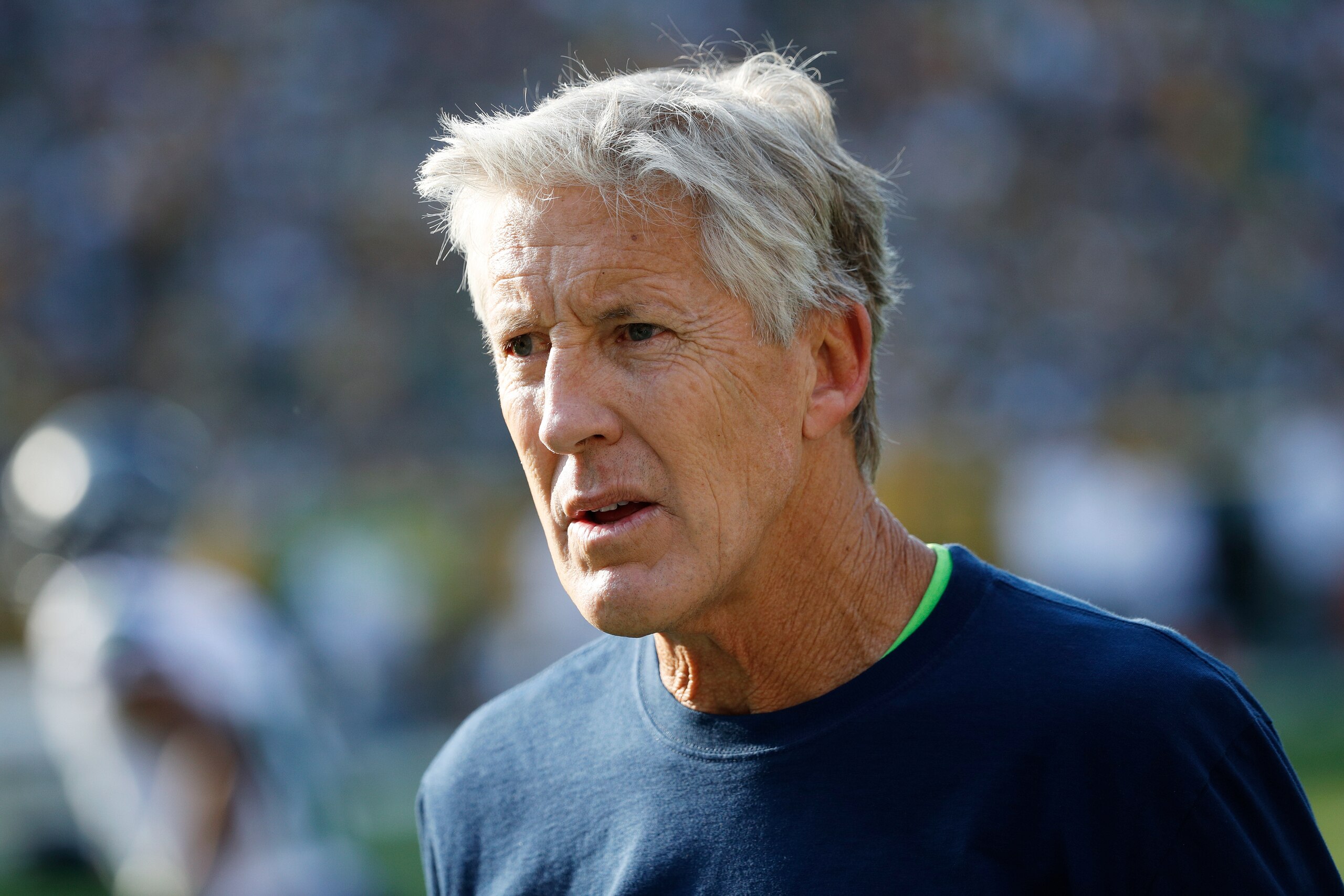 GREEN BAY, WI - SEPTEMBER 10: Head coach Pete Carroll of the Seattle Seahawks looks on during a game against the Green Bay Packers at Lambeau Field on September 10, 2017 in Green Bay, Wisconsin. The Packers won 17-9. (Photo by Joe Robbins/Getty Images) GREEN BAY, WI - SEPTEMBER 10: Head coach Pete Carroll of the Seattle Seahawks looks on during a game against the Green Bay Packers at Lambeau Field on September 10, 2017 in Green Bay, Wisconsin. The Packers won 17-9. (Photo by Joe Robbins/Getty Images)