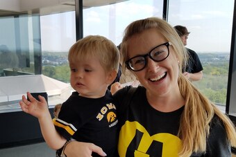 Amy Condon holds her son Benjamin