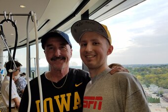 Steve and Troy Hepker shortly before kickoff
