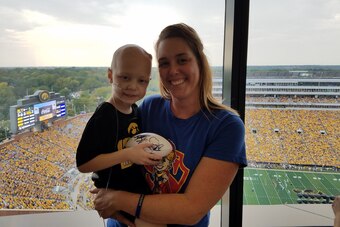Sam and Courtney Davidson in the Press Box