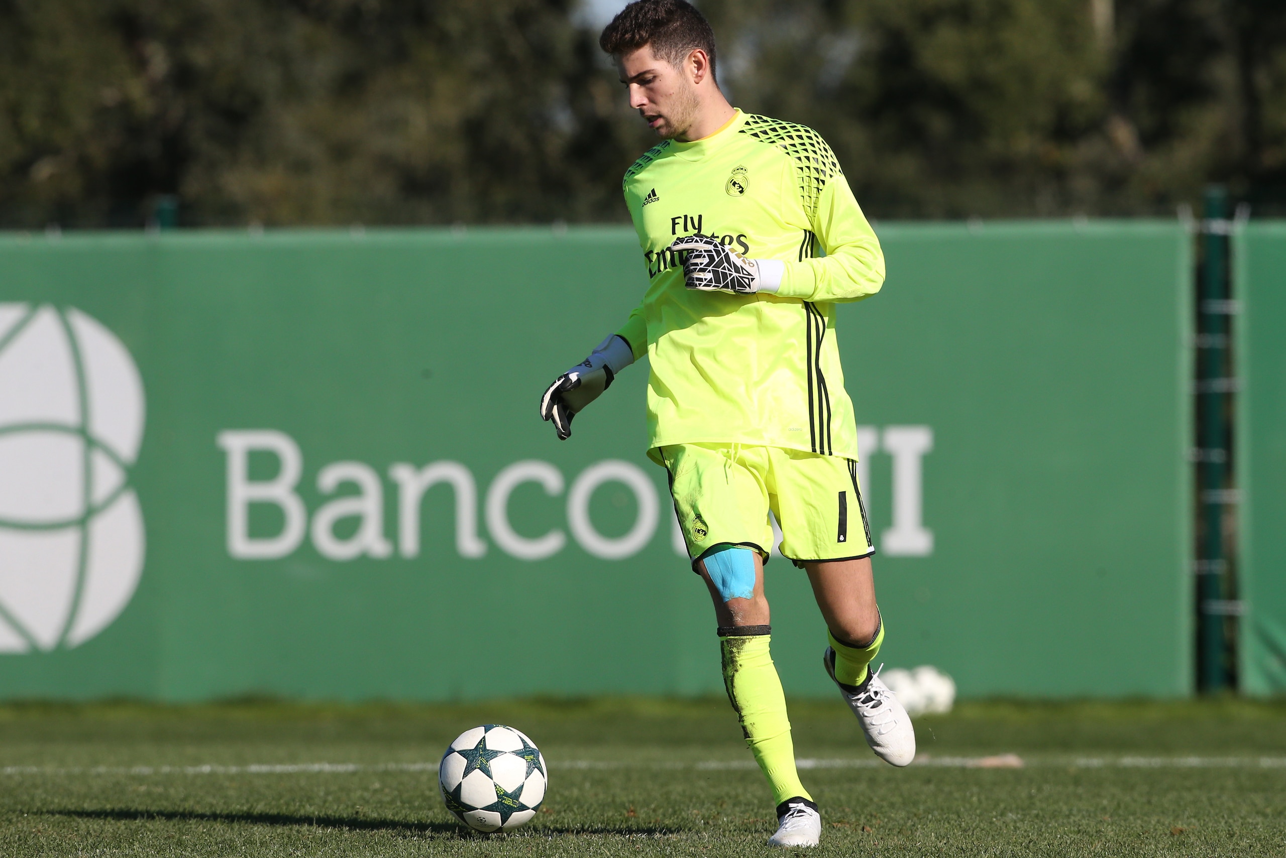 ALCOCHETE, PORTUGAL - NOVEMBER 22: Real MadridÕs goalkeeper Luca Zidane in action during the UEFA Youth Champions League match between Sporting Clube de Portugal and Real Madrid CF at Academia Sporting on November 22, 2016 in Alcochete, Portugal.  (Photo 