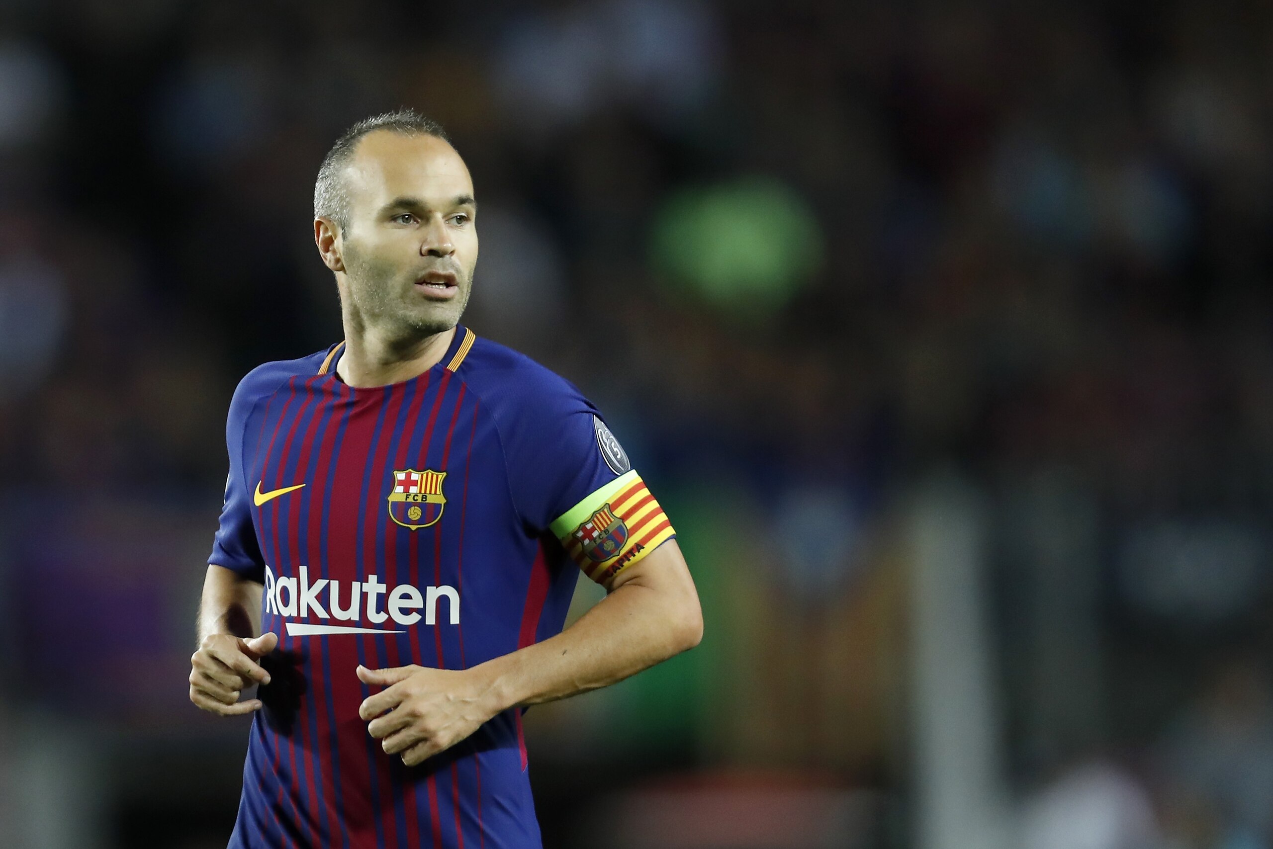 Andres Iniesta of FC Barcelona during the UEFA Champions League group D match between FC Barcelona and Juventus FC  on September 12, 2017  at the Camp Nou stadium in Barcelona, Spain.(Photo by VI Images via Getty Images)