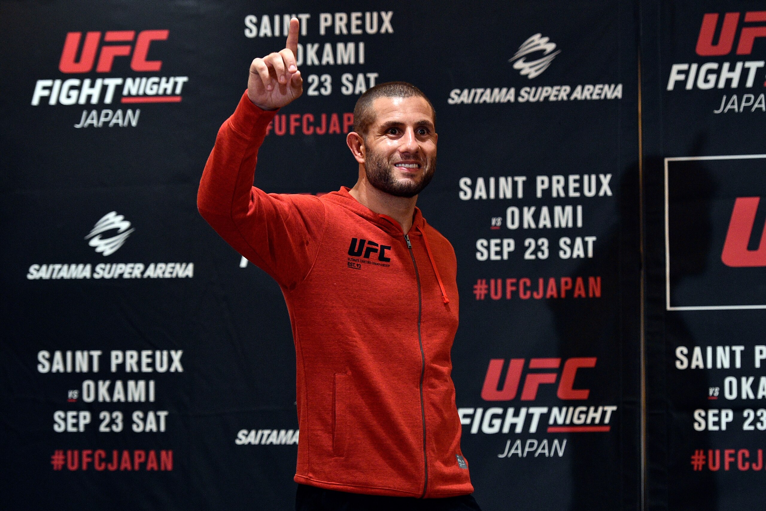 TOKYO, JAPAN - SEPTEMBER 21:  Gokhan Saki of the Netherlands steps on the scale during the UFC Fight Night Weigh-in at the Hilton Tokyo on September 21, 2017 in Tokyo, Japan. (Photo by Jeff Bottari/Zuffa LLC/Zuffa LLC via Getty Images)