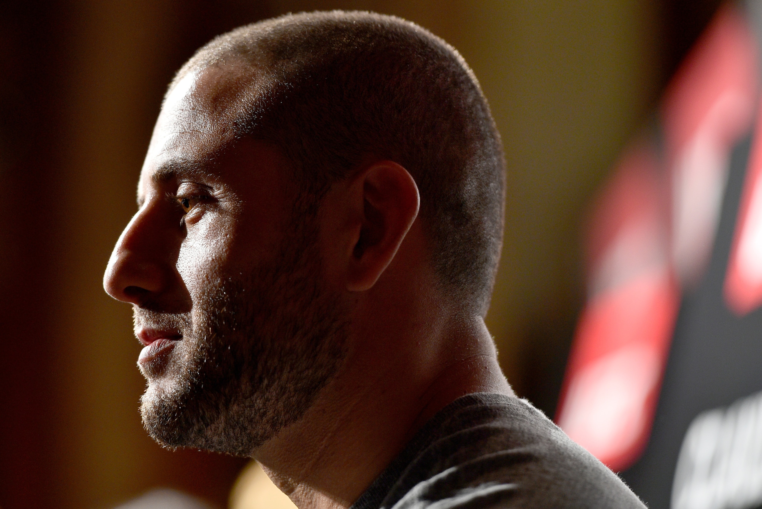 TOKYO, JAPAN - SEPTEMBER 20:  Gokhan Saki of Netherlands interacts with the media during the UFC Ultimate Media Day at the Park Hyatt on September 20, 2017 in Tokyo, Japan. (Photo by Jeff Bottari/Zuffa LLC/Zuffa LLC via Getty Images)