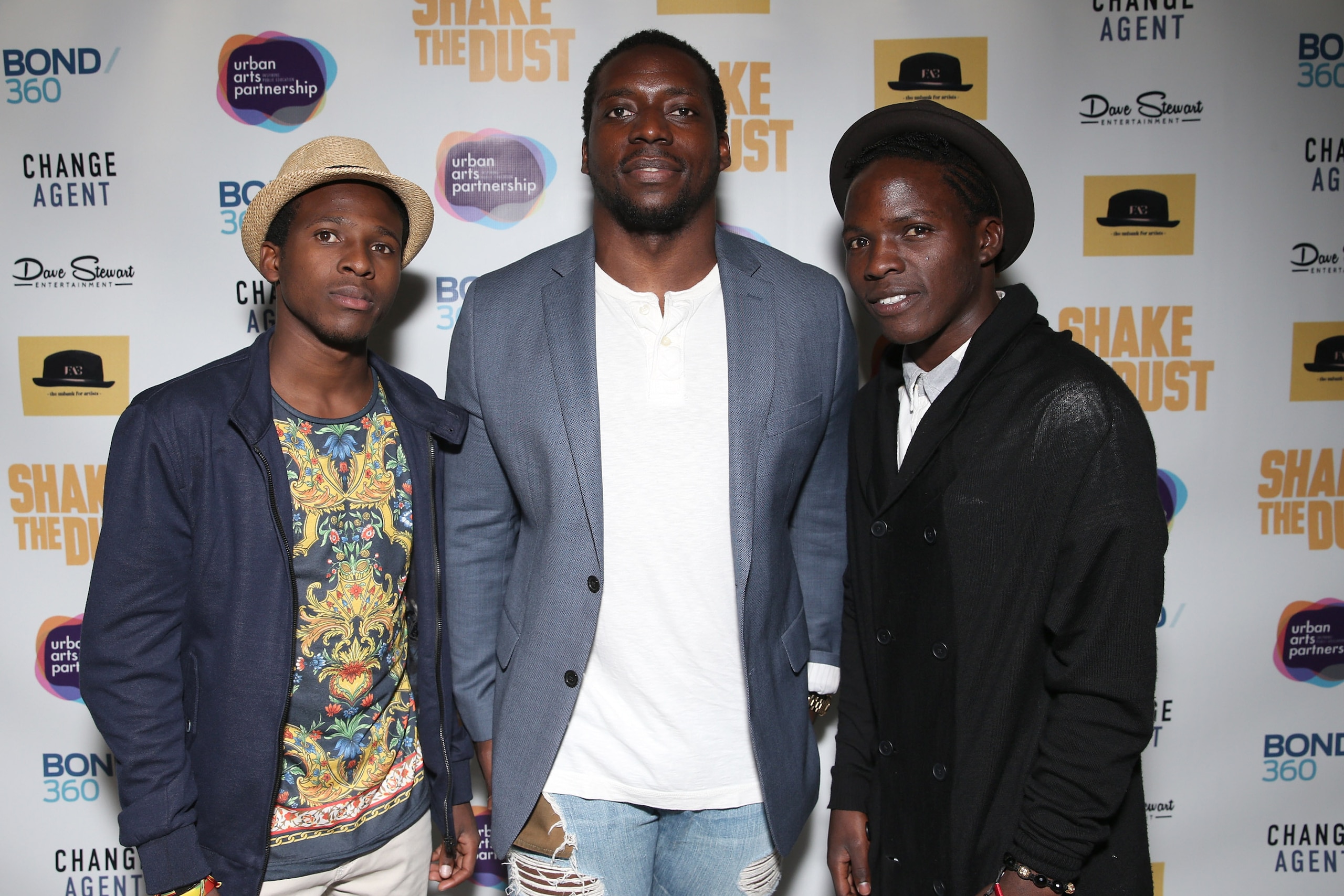 Mendenhall (center) at the premiere of "Shake The Dust" in Hollywood.