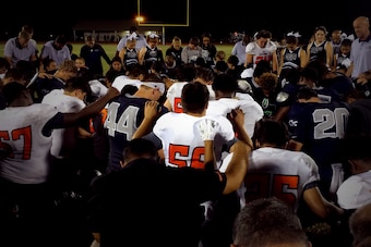 “We’re playing football tonight for one reason: hope. For three hours, we’re going to give the people of our town hope, because we sure need that now,” head coach Jason Herring says.