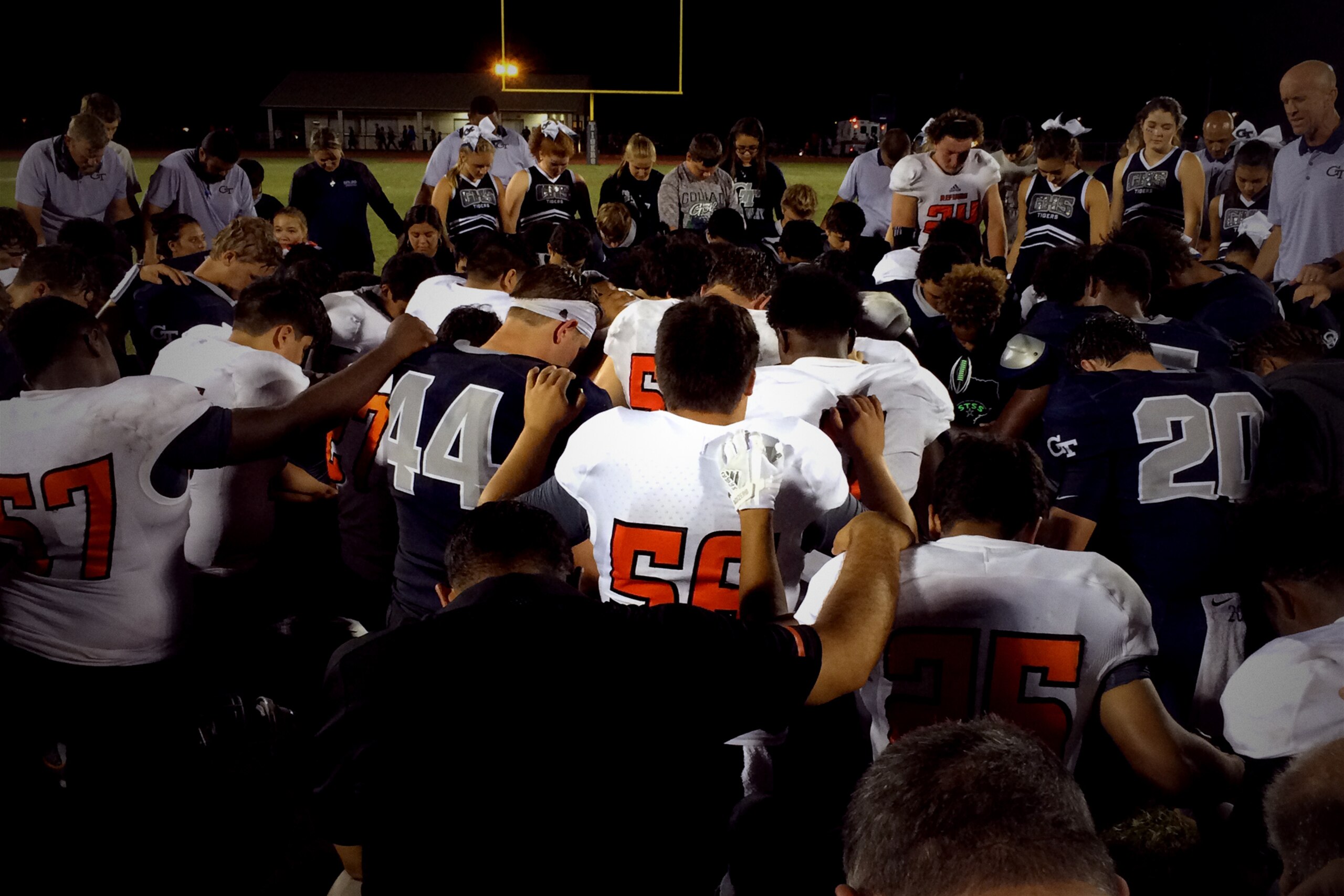 “We’re playing football tonight for one reason: hope. For three hours, we’re going to give the people of our town hope, because we sure need that now,” head coach Jason Herring says.