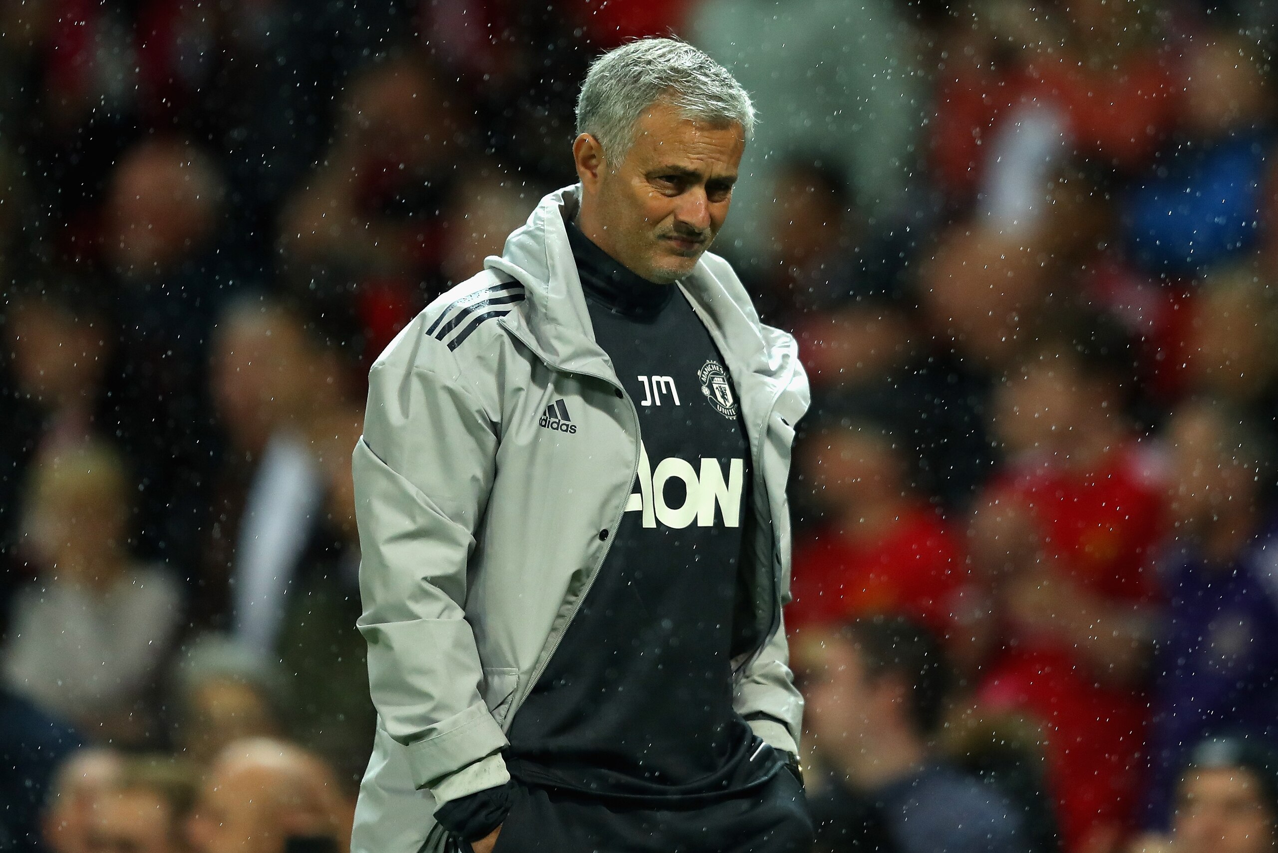 MANCHESTER, ENGLAND - SEPTEMBER 20:  Jose Mourinho, Manager of Manchester United looks on during the Carabao Cup Third Round match between Manchester United and Burton Albion at Old Trafford on September 20, 2017 in Manchester, England.  (Photo by Richard