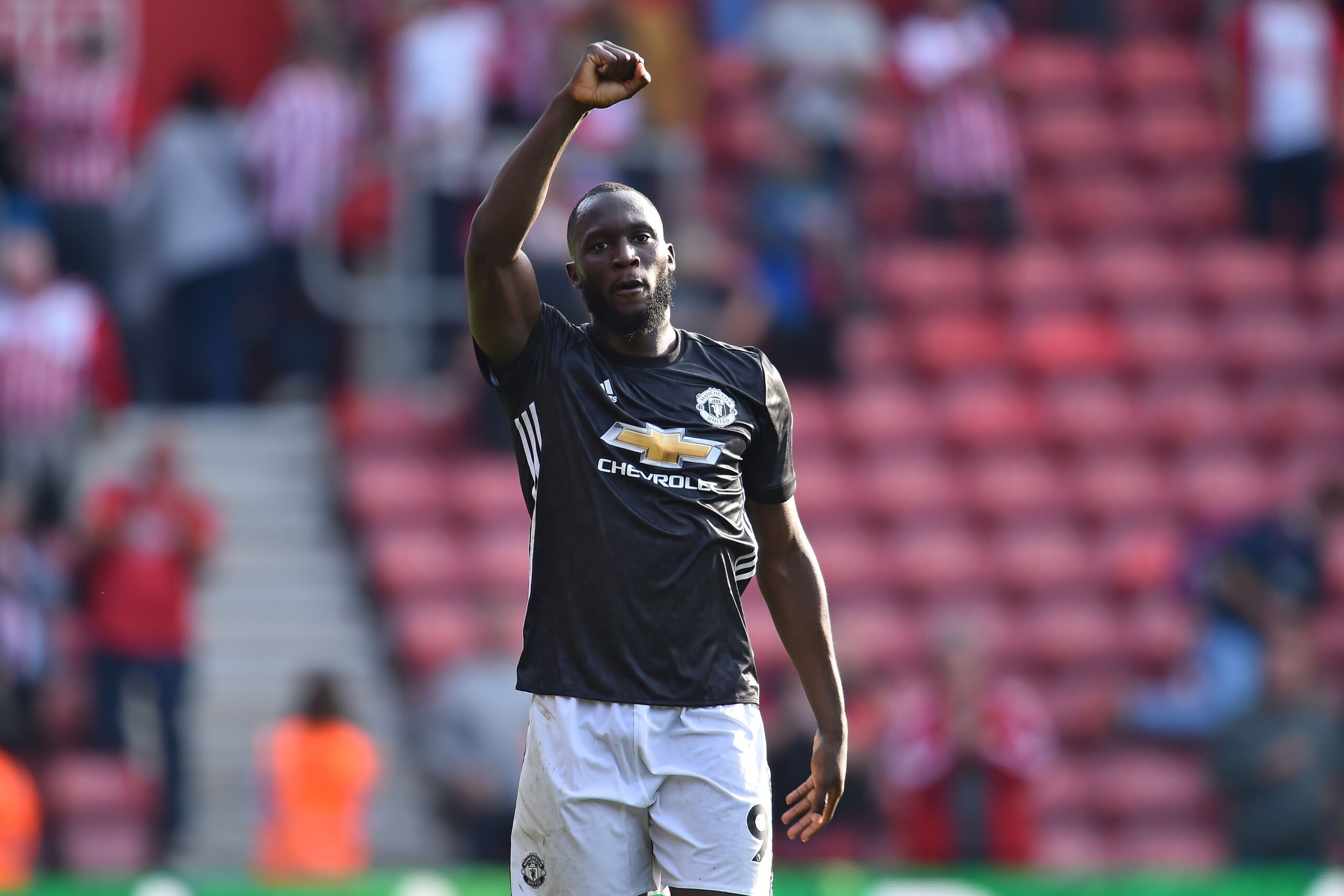 Manchester United's Belgian striker Romelu Lukaku gestures on the pitch after the English Premier League football match between Southampton and Manchester United at St Mary's Stadium in Southampton, southern England on September 23, 2017.
Manchester Unite