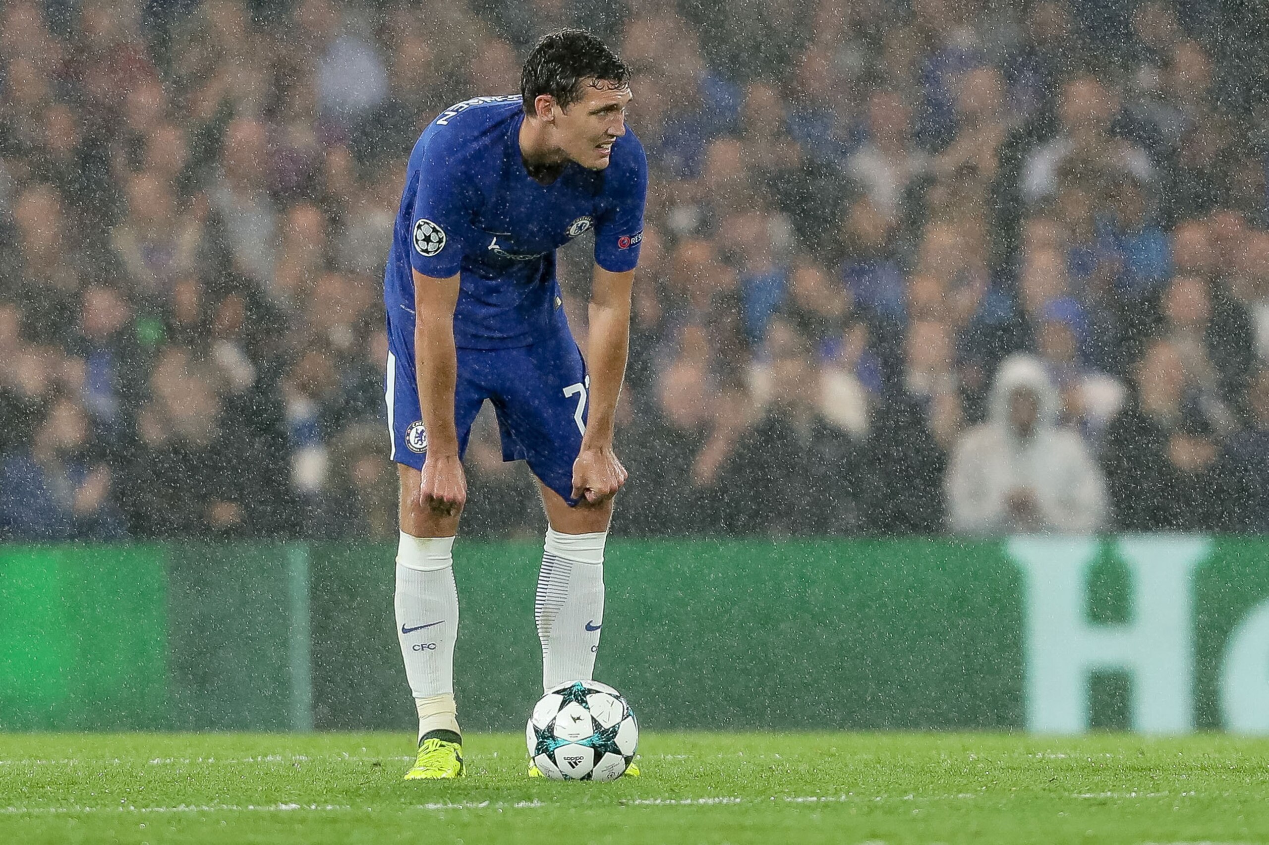 LONDON, ENGLAND - SEPTEMBER 12: Andreas Christensen of Chelsea looks on during the UEFA Champions League group C match between Chelsea FC and Qarabag FK at Stamford Bridge on September 12, 2017 in London, United Kingdom. (Photo by TF-Images/TF-Images via 