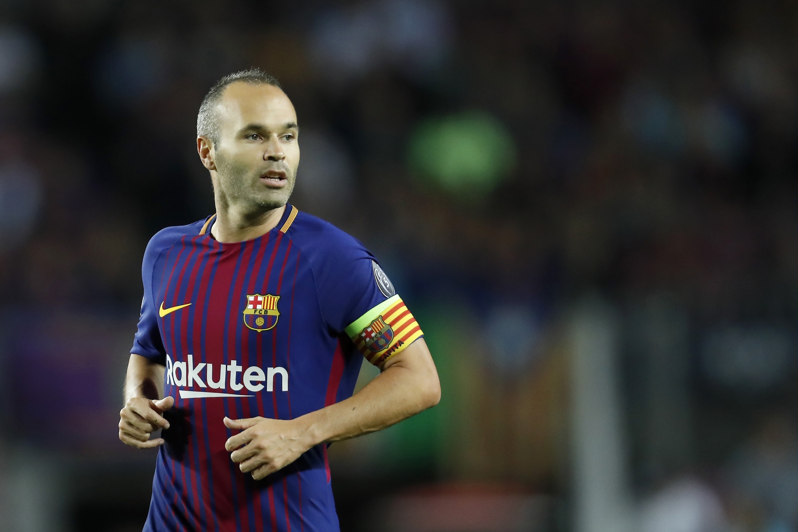 Andres Iniesta of FC Barcelona during the UEFA Champions League group D match between FC Barcelona and Juventus FC  on September 12, 2017  at the Camp Nou stadium in Barcelona, Spain.(Photo by VI Images via Getty Images)