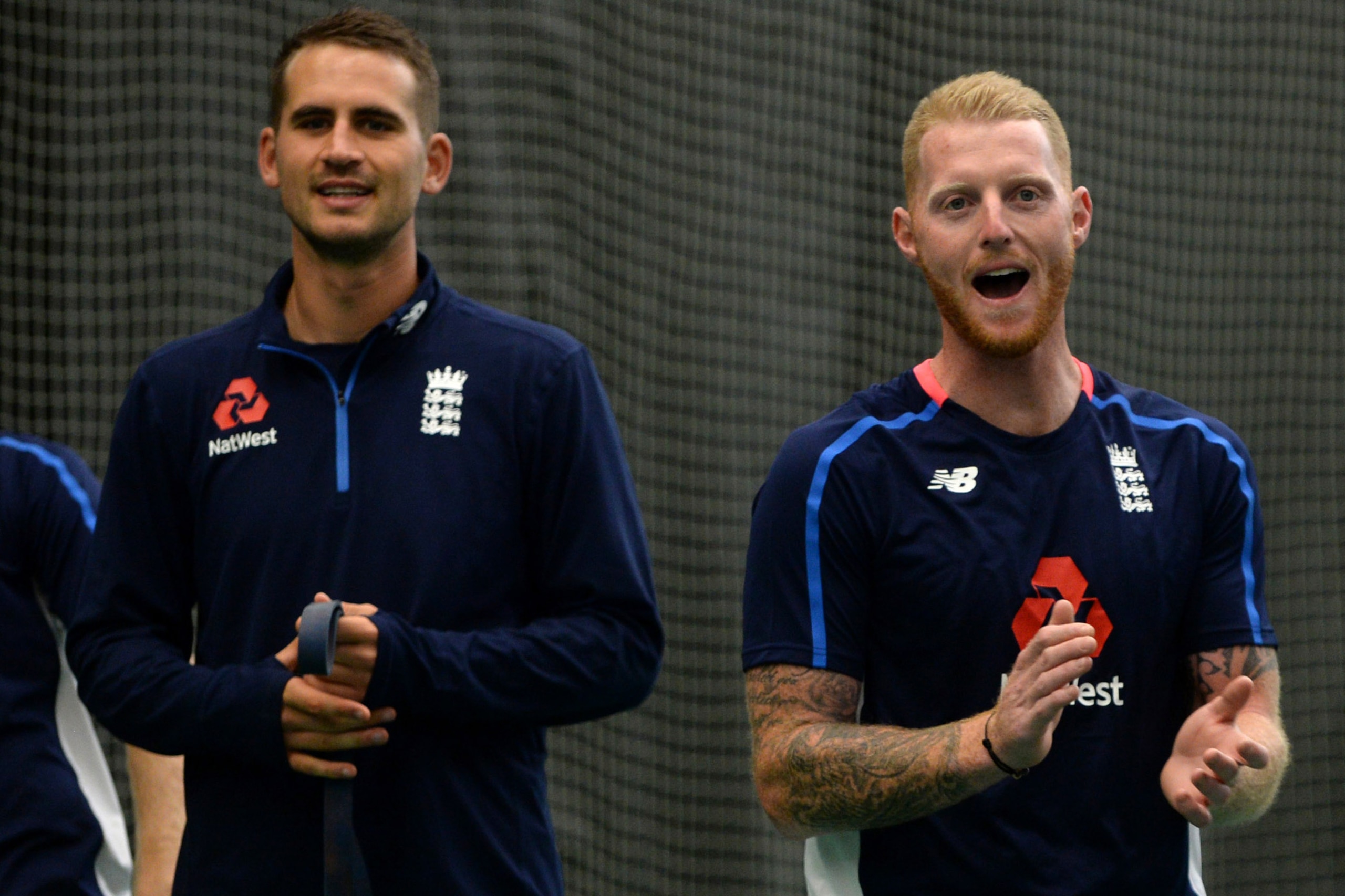 CARDIFF, ENGLAND - JUNE 5 : Sam Billings, Alex Hales and Ben Stokes of England react during a net session at the Swalec Stadium ahead of the ICC Champions Trophy match between England and New Zealand at Swalec Stadium on June 5, 2017 in Cardiff, Wales. (P