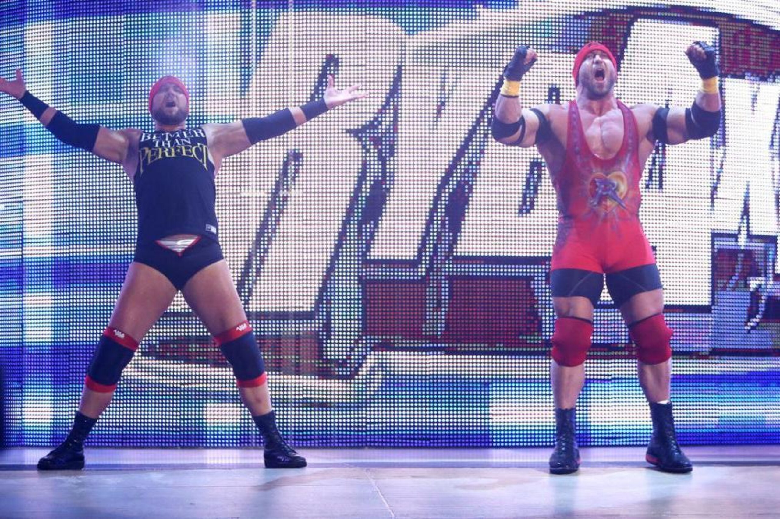 Curtis Axel has since joined The Miztourage. Ryback is no longer with WWE.
