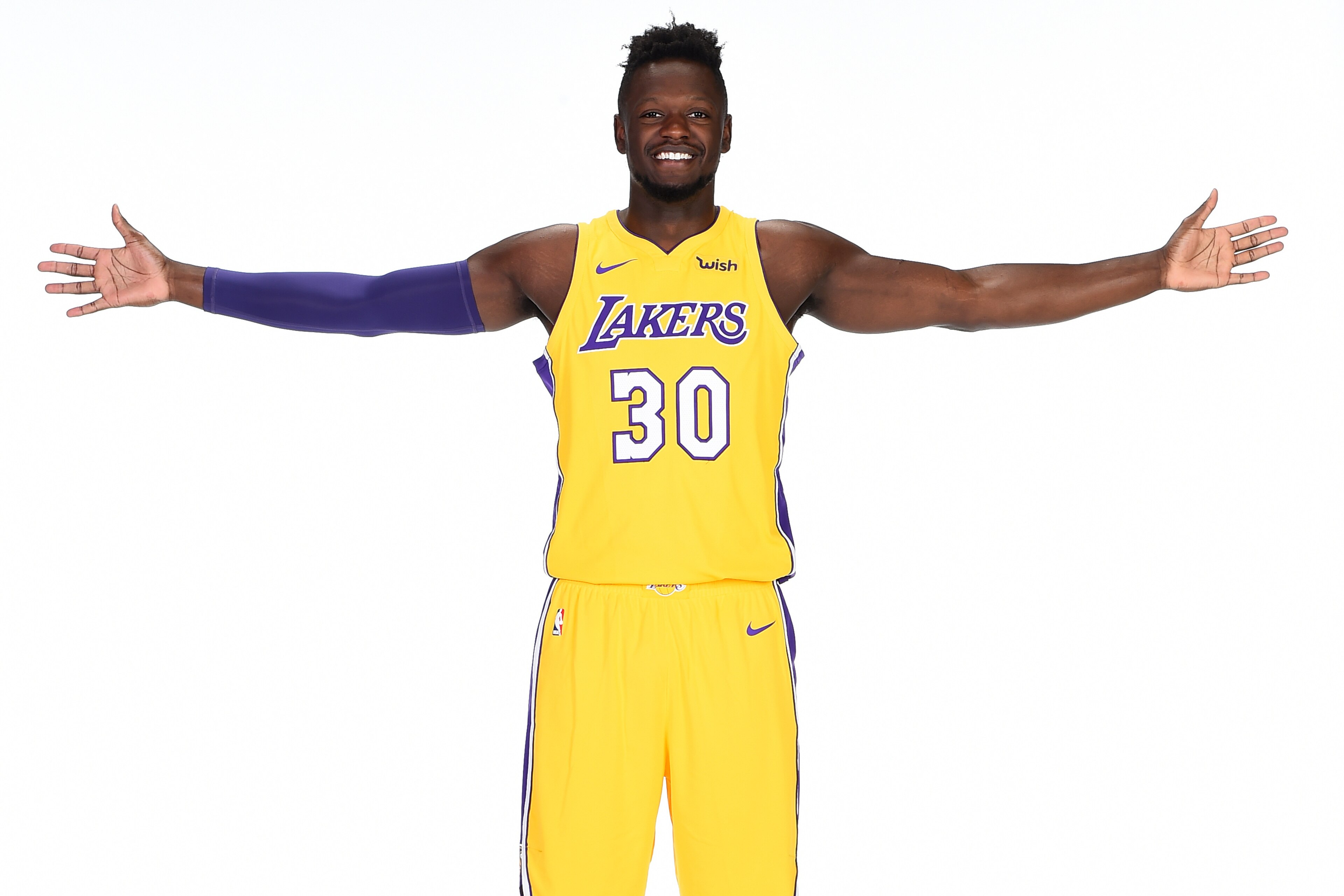 EL SEGUNDO, CA - SEPTEMBER 25:  Julius Randle #30 of the Los Angeles Lakers poses for a portrait during media day at UCLA Health Training Center on September 25, 2017 in El Segundo, California. NOTE TO USER: User expressly acknowledges and agrees that, by