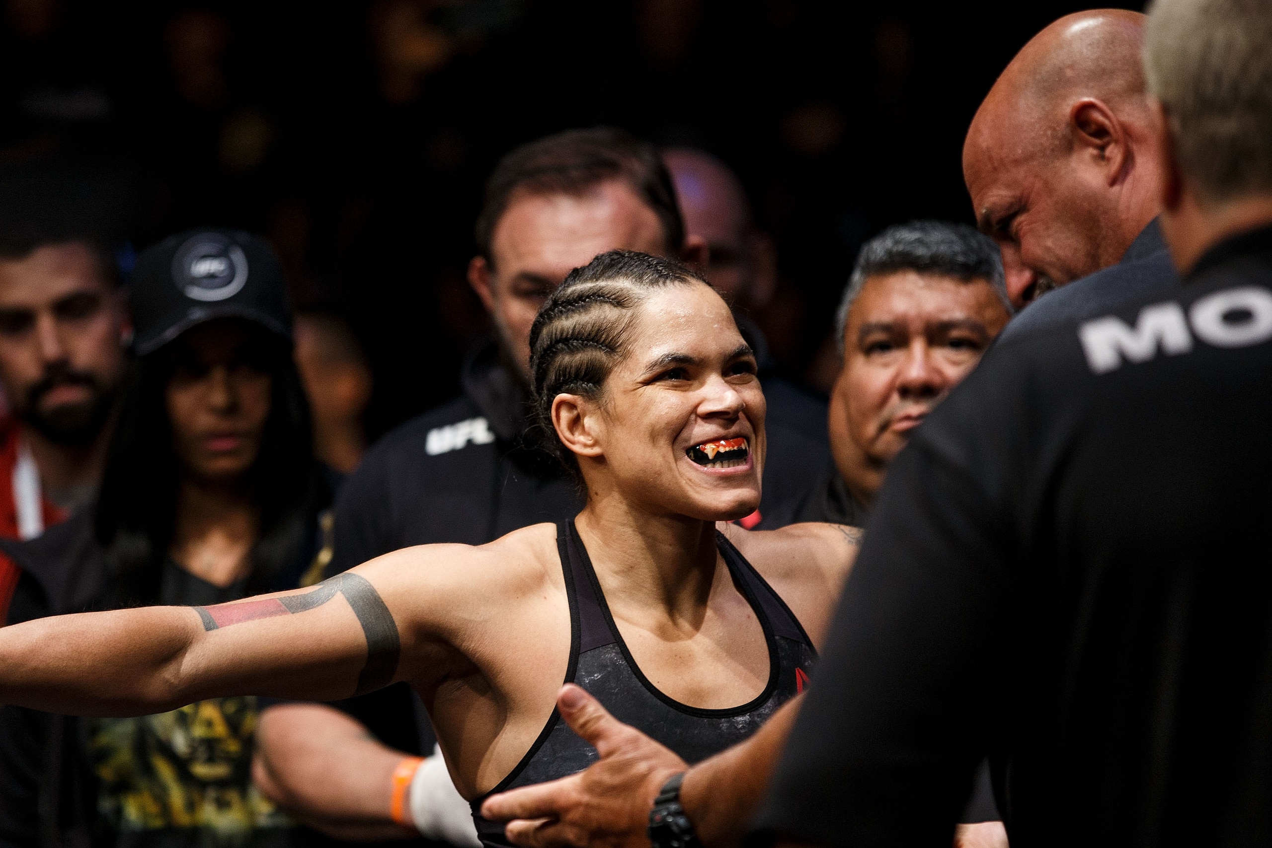 EDMONTON, AB - SEPTEMBER 09:  Amanda Nunes, prepares to fight Valentina Shevchenko during UFC 215 at Rogers Place on September 9, 2017 in Edmonton, Canada. (Photo by Codie McLachlan/Getty Images)