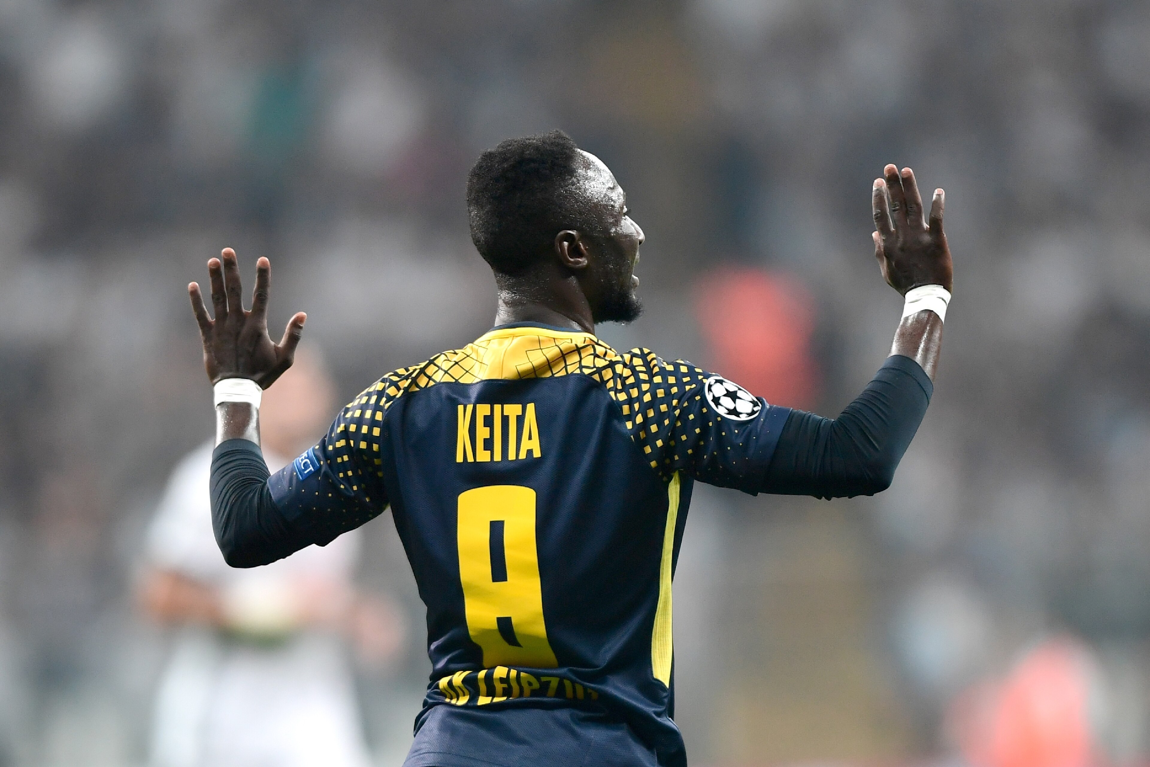 Leipzig's Naby Keita gestures during the UEFA Champions League group G football match between Besiktas and RB Leipzig at Vodafone Park stadium in Istanbul on September 26, 2017. / AFP PHOTO / OZAN KOSE        (Photo credit should read OZAN KOSE/AFP/Getty 