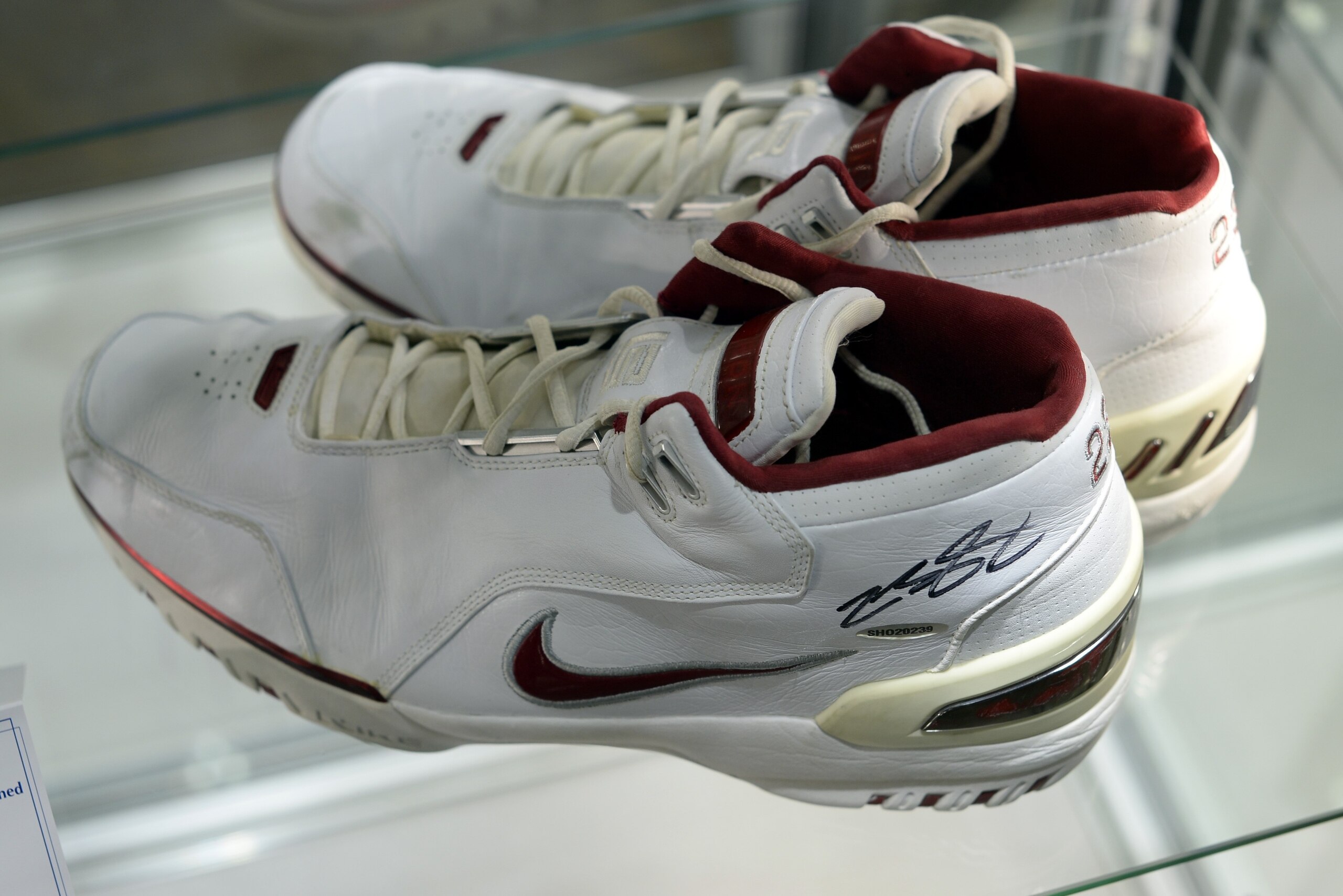 2003-04 LeBron James Game Worn, Signed Rookie Shoes on display during the media preview February 20, 2014 in New York of Heritage Auctions February 22 Platinum Night Sports Auction to be held at the The Fletcher-Sinclair Mansion (Ukrainian Institute of A 2003-04 LeBron James Game Worn, Signed Rookie Shoes on display during the media preview February 20, 2014 in New York of Heritage Auctions February 22 Platinum Night Sports Auction to be held at the The Fletcher-Sinclair Mansion (Ukrainian Institute of A