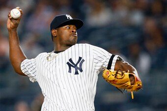 NEW YORK, NY - SEPTEMBER-15:  Pitcher Luis Severino #40 of the New York Yankees pitches in an MLB baseball game against the Baltimore Orioles on September 15, 2017 at Yankee Stadium in the Bronx borough of New York City. Yankees won 8-2. (Photo by Paul Be