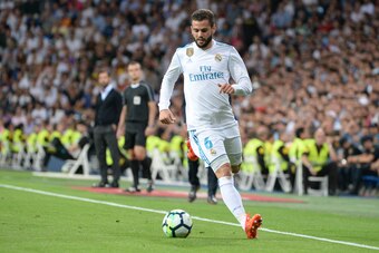 MADRID, SPAIN - OCTOBER 1:  Nacho, #6 of Real Madrid during the La Liga match between Real Madrid v Espanyol at Santiago Bernabeu on October 1, 2017 in Madrid, Spain. (Photo by Sonia Canada/Getty Images)