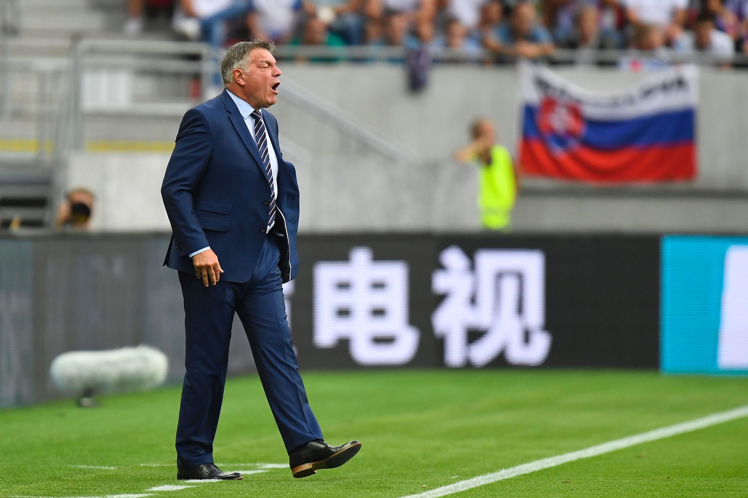 England's head coach Sam Allardyce reacts during the World Cup 2018 football qualification match between Slovakia and England in Trnava, Slovakia, on September 4, 2015. / AFP / JOE KLAMAR (Photo credit should read JOE KLAMAR/AFP/Getty Images) England's head coach Sam Allardyce reacts during the World Cup 2018 football qualification match between Slovakia and England in Trnava, Slovakia, on September 4, 2015. / AFP / JOE KLAMAR (Photo credit should read JOE KLAMAR/AFP/Getty Images)