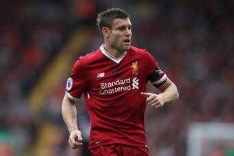 LIVERPOOL, ENGLAND - AUGUST 19: James Milner of Liverpool during the Premier League match between Liverpool and Crystal Palace at Anfield on August 19, 2017 in Liverpool, England. (Photo by Robbie Jay Barratt - AMA/Getty Images)