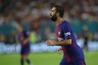 MIAMI GARDENS, FL - JULY 29: Arda Turan of FC Barcelona during the International Champions Cup 2017 match between Real Madrid and FC Barcelona at Hard Rock Stadium on July 29, 2017 in Miami Gardens, Florida. (Photo by Robbie Jay Barratt - AMA/Getty Images