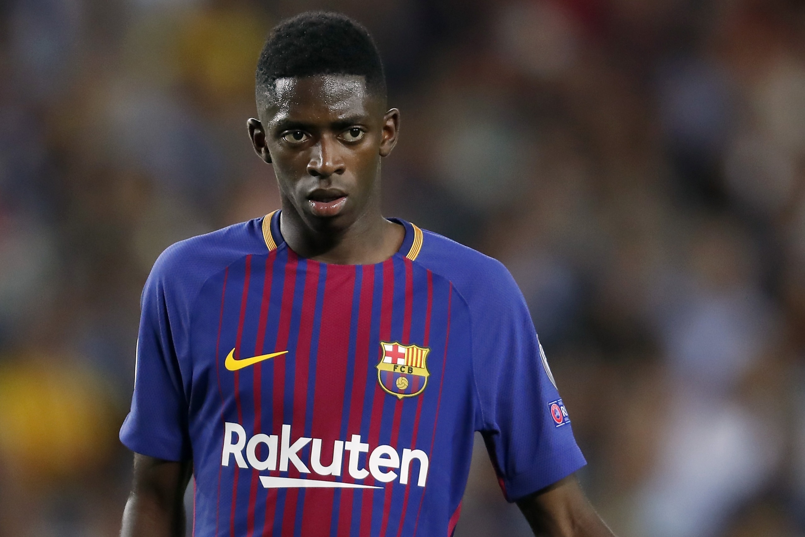 Ousmane Dembele of FC Barcelona during the UEFA Champions League group D match between FC Barcelona and Juventus FC  on September 12, 2017  at the Camp Nou stadium in Barcelona, Spain.(Photo by VI Images via Getty Images)