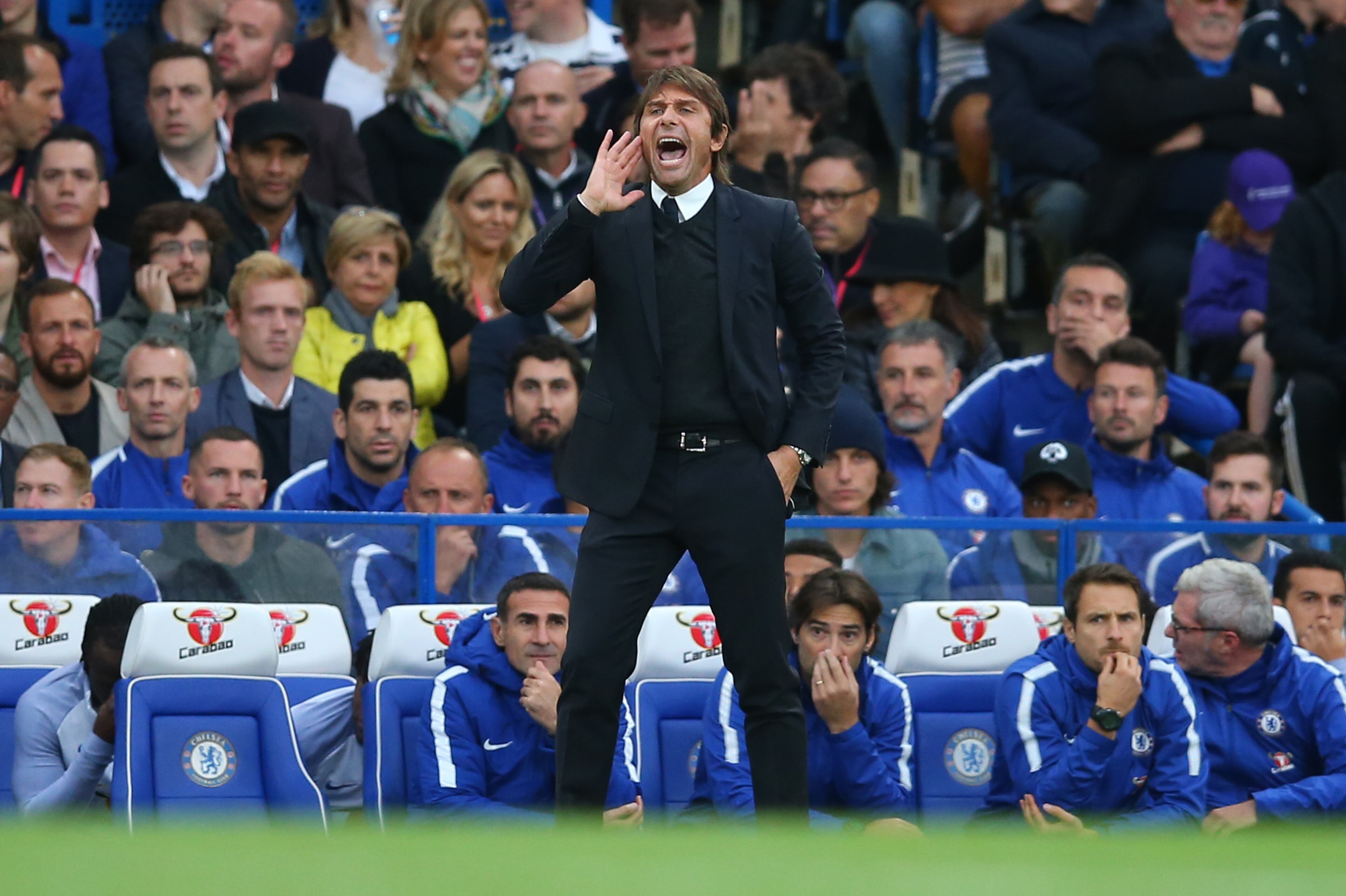 LONDON, ENGLAND - SEPTEMBER 30: Antonio Conte manager / head coach of Chelsea during the Premier League match between Chelsea and Manchester City at Stamford Bridge on September 30, 2017 in London, England. (Photo by Catherine Ivill - AMA/Getty Images)