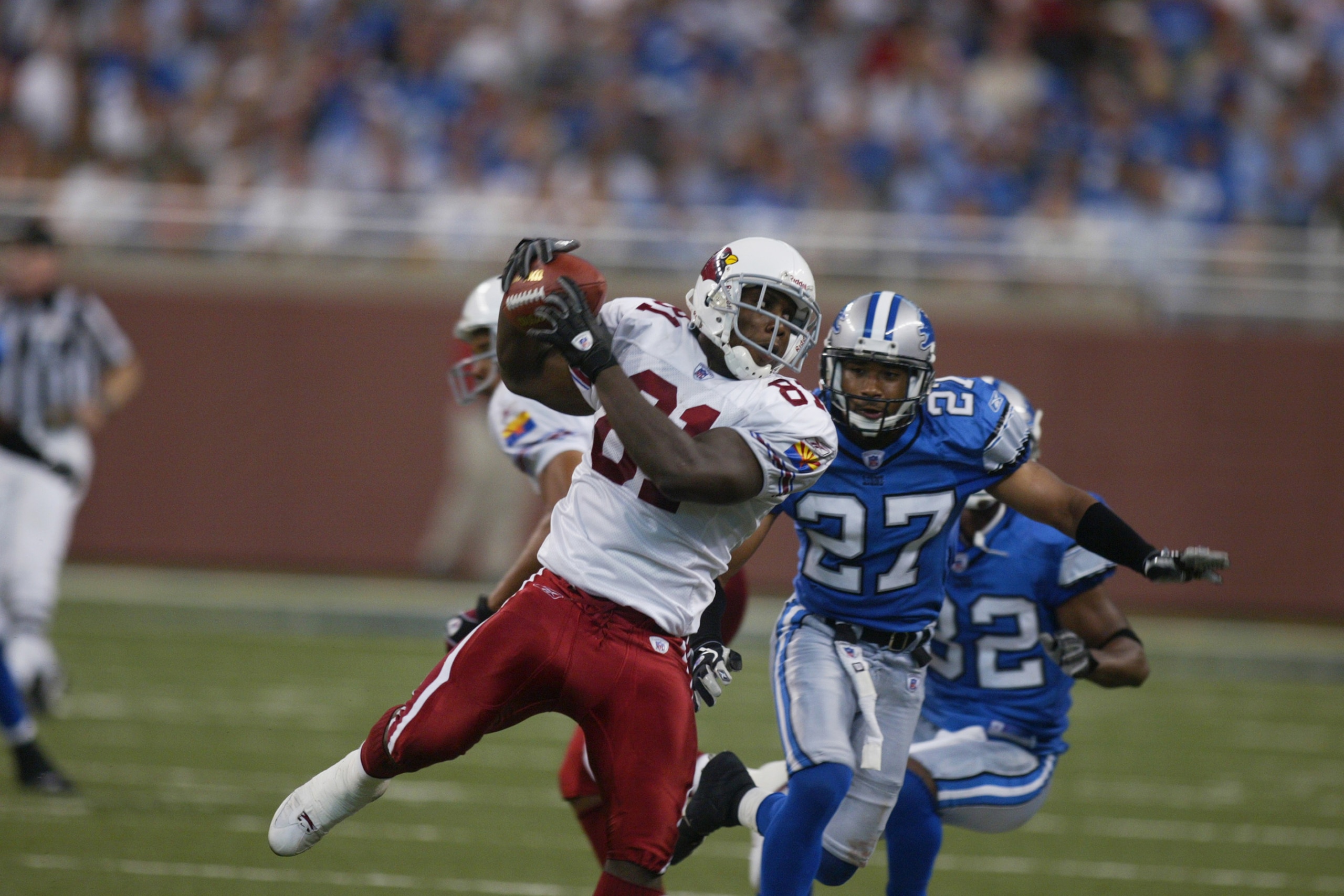 In his first game with the Arizona Cardinals, Boldin set an NFL rookie record with 217 receiving yards.