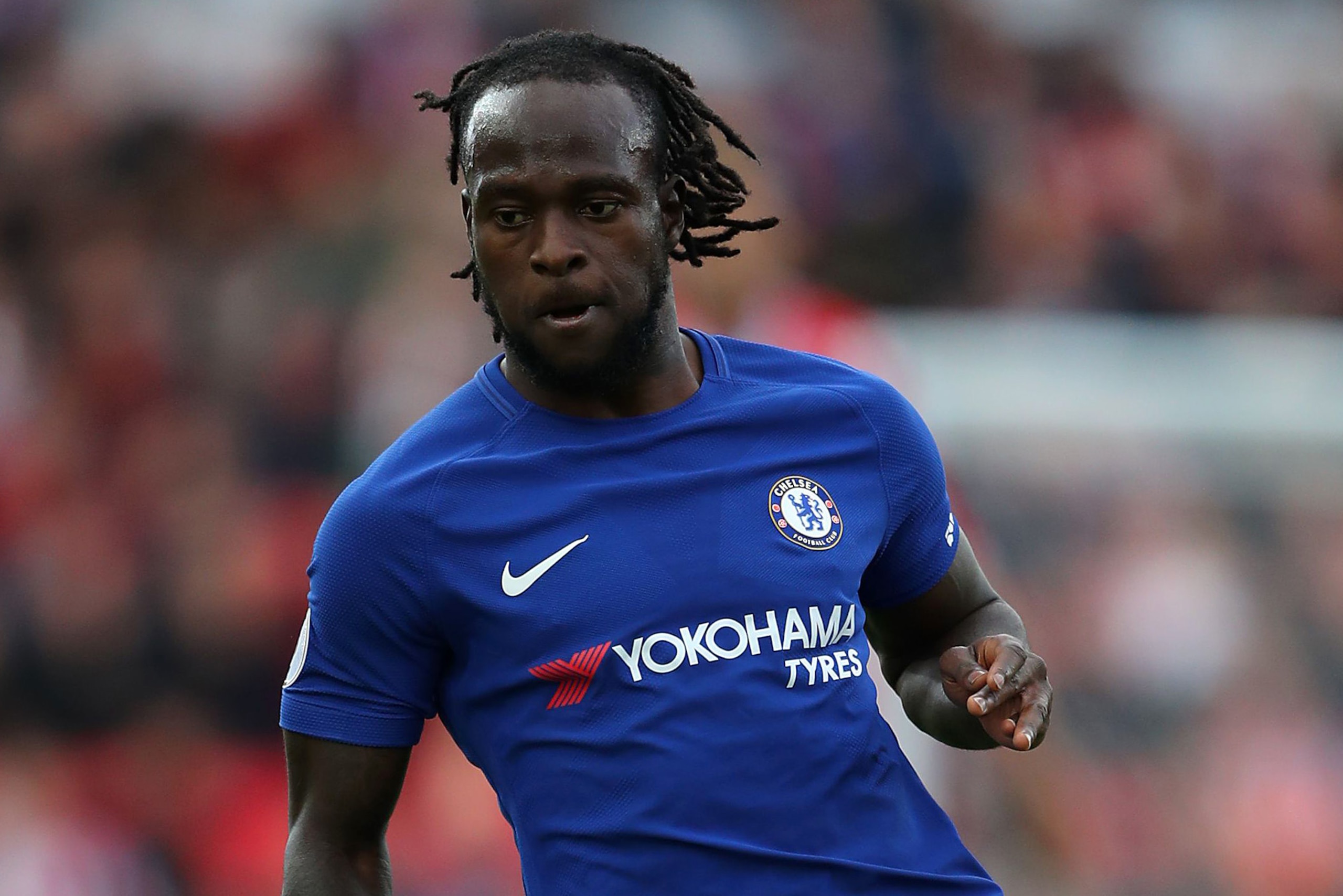 STOKE ON TRENT, ENGLAND - SEPTEMBER 23: Victor Moses of Chelsea in action during the Premier League match between Stoke City and Chelsea at Bet365 Stadium on September 23, 2017 in Stoke on Trent, England. (Photo by Richard Heathcote/Getty Images) STOKE ON TRENT, ENGLAND - SEPTEMBER 23: Victor Moses of Chelsea in action during the Premier League match between Stoke City and Chelsea at Bet365 Stadium on September 23, 2017 in Stoke on Trent, England. (Photo by Richard Heathcote/Getty Images)