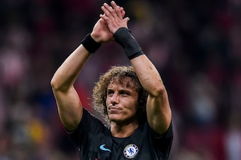 MADRID, SPAIN - SEPTEMBER 27: David Luiz of Chelsea FC celebrates during the UEFA Champions League 2017-18 match between Atletico de Madrid and Chelsea FC at the Wanda Metropolitano on 27 September 2017, in Madrid, Spain. (Photo by Power Sport Images/Gett