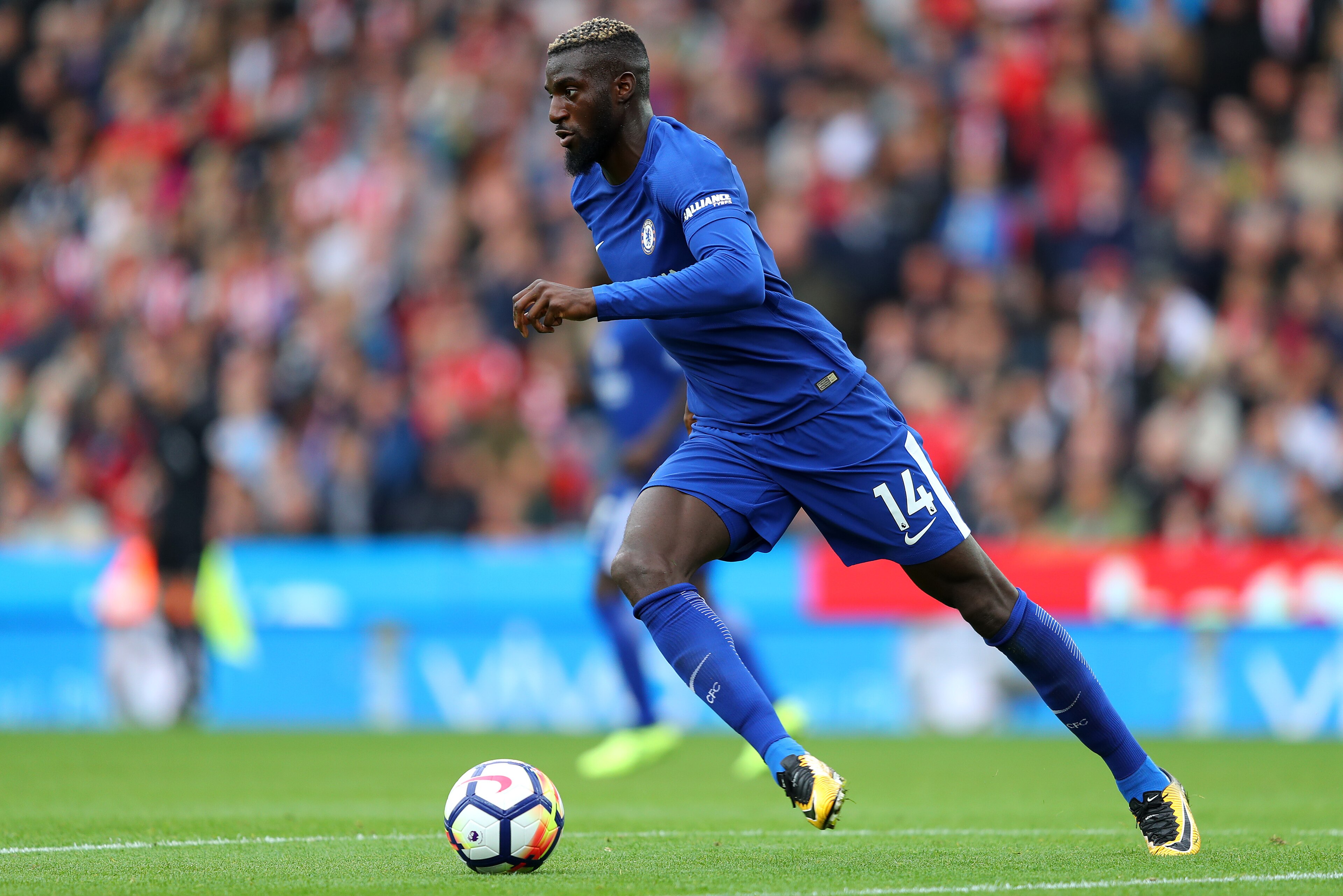 STOKE ON TRENT, ENGLAND - SEPTEMBER 23: Tiemoue Bakayoko of Chelsea in action during the Premier League match between Stoke City and Chelsea at Bet365 Stadium on September 23, 2017 in Stoke on Trent, England. (Photo by Richard Heathcote/Getty Images)