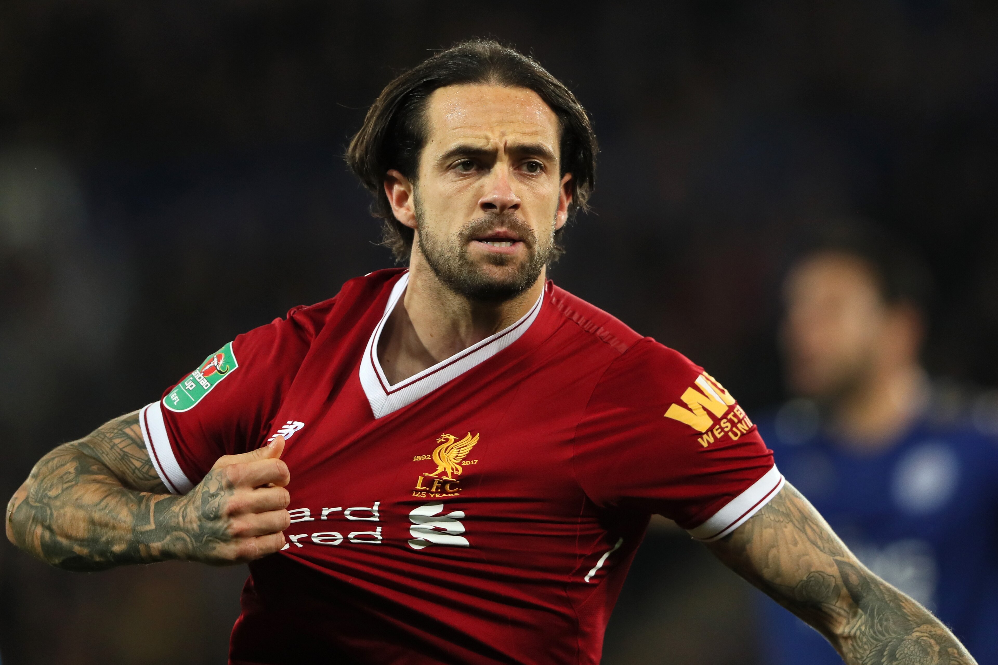 LEICESTER, ENGLAND - SEPTEMBER 19: Danny Ings of Liverpool looks on during the Carabao Cup third round match between Leicester City and Liverpool at The King Power Stadium on September 19, 2017 in Leicester, England. (Photo by Matthew Ashton - AMA/Getty LEICESTER, ENGLAND - SEPTEMBER 19: Danny Ings of Liverpool looks on during the Carabao Cup third round match between Leicester City and Liverpool at The King Power Stadium on September 19, 2017 in Leicester, England. (Photo by Matthew Ashton - AMA/Getty