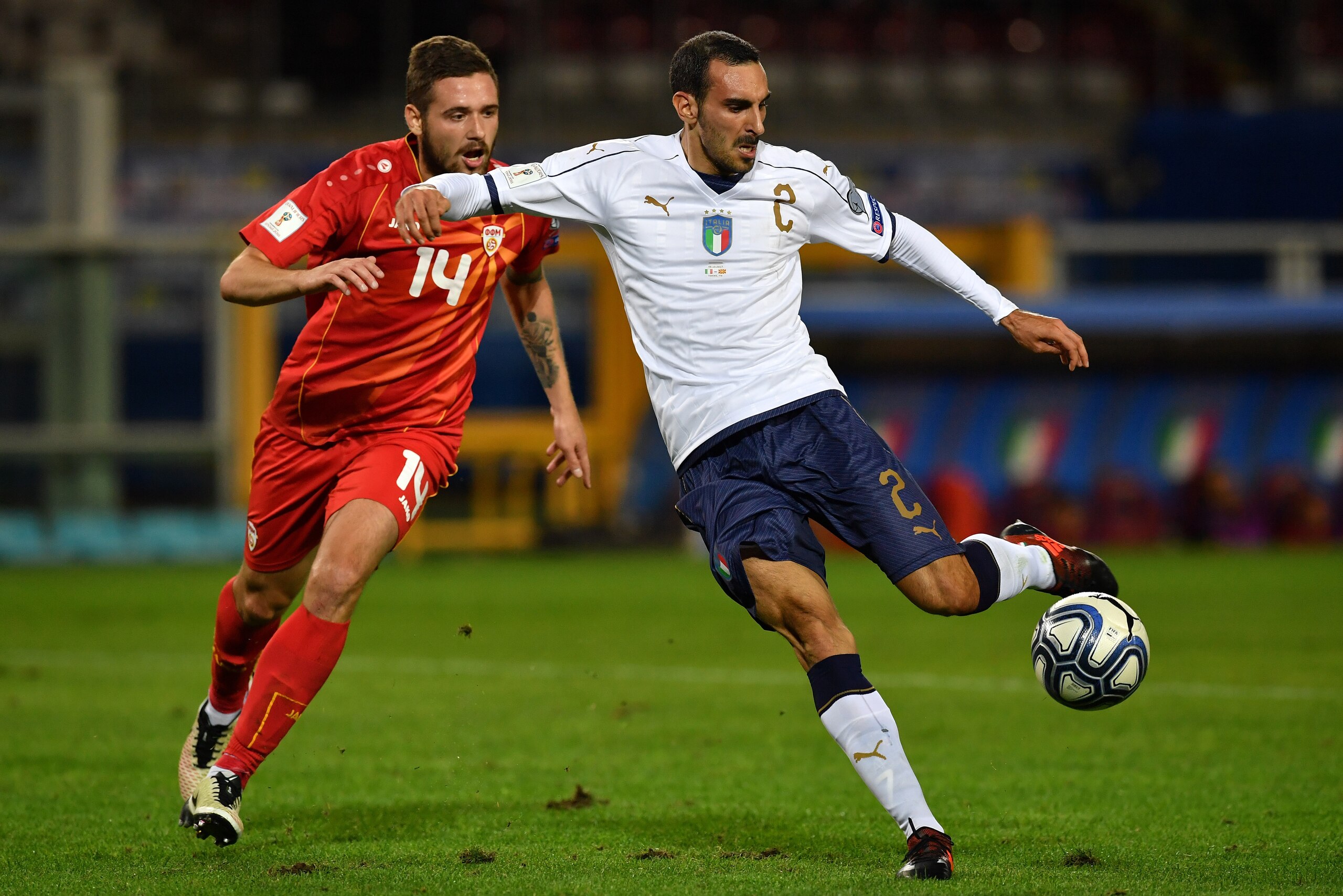 TURIN, ITALY - OCTOBER 06: Davide Zappacosta of Italy in action during the FIFA 2018 World Cup Qualifier between Italy and FYR Macedonia at Stadio Olimpico on October 6, 2017 in Turin, Italy. (Photo by Valerio Pennicino/Getty Images) TURIN, ITALY - OCTOBER 06: Davide Zappacosta of Italy in action during the FIFA 2018 World Cup Qualifier between Italy and FYR Macedonia at Stadio Olimpico on October 6, 2017 in Turin, Italy. (Photo by Valerio Pennicino/Getty Images)