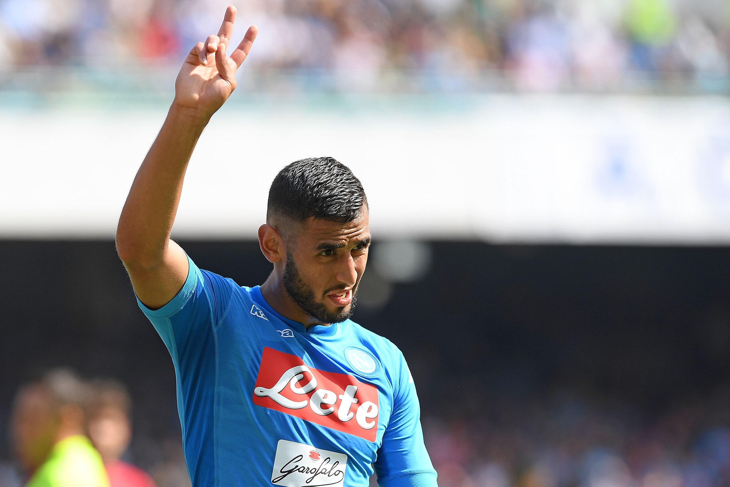 NAPLES, ITALY - OCTOBER 01: Faouzi Ghoulam of SSC Napoli in action during the Serie A match between SSC Napoli and Cagliari Calcio at Stadio San Paolo on October 1, 2017 in Naples, Italy. (Photo by Francesco Pecoraro/Getty Images) NAPLES, ITALY - OCTOBER 01: Faouzi Ghoulam of SSC Napoli in action during the Serie A match between SSC Napoli and Cagliari Calcio at Stadio San Paolo on October 1, 2017 in Naples, Italy. (Photo by Francesco Pecoraro/Getty Images)