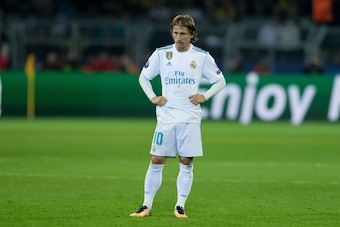 DORTMUND, GERMANY - SEPTEMBER 26: Luka Modric of Real Madrid looks on during the UEFA Champions League group H match between Borussia Dortmund and Real Madrid at Signal Iduna Park on September 26, 2017 in Dortmund, Germany. (Photo by TF-Images/TF-Images v
