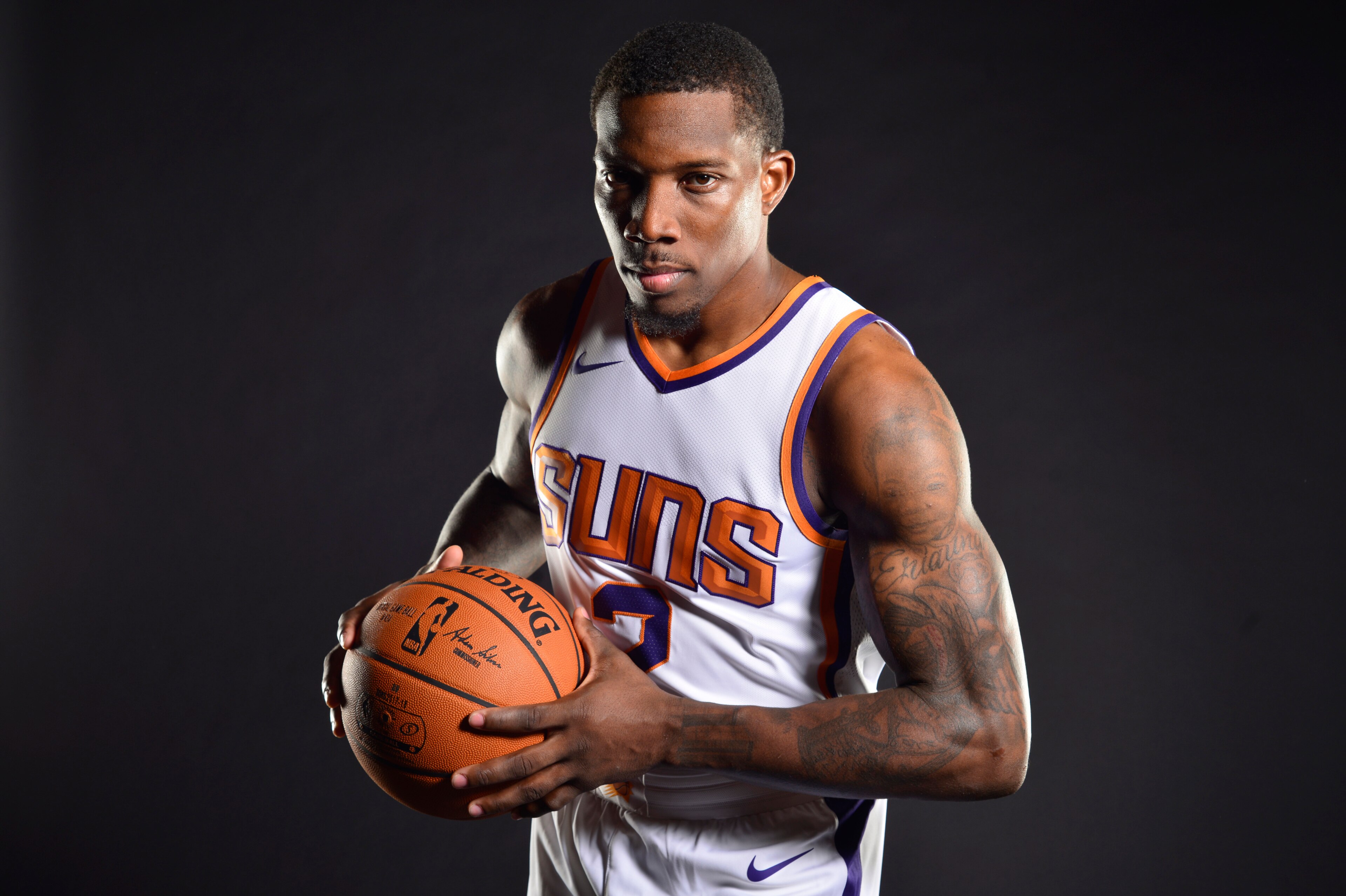 PHOENIX, AZ - SEPTEMBER 25: Eric Bledsoe #2 of the Phoenix Suns poses for a portrait at the Talking Stick Resort Arena in Phoenix, Arizona. NOTE TO USER: User expressly acknowledges and agrees that, by downloading and or using this Photograph, user is con