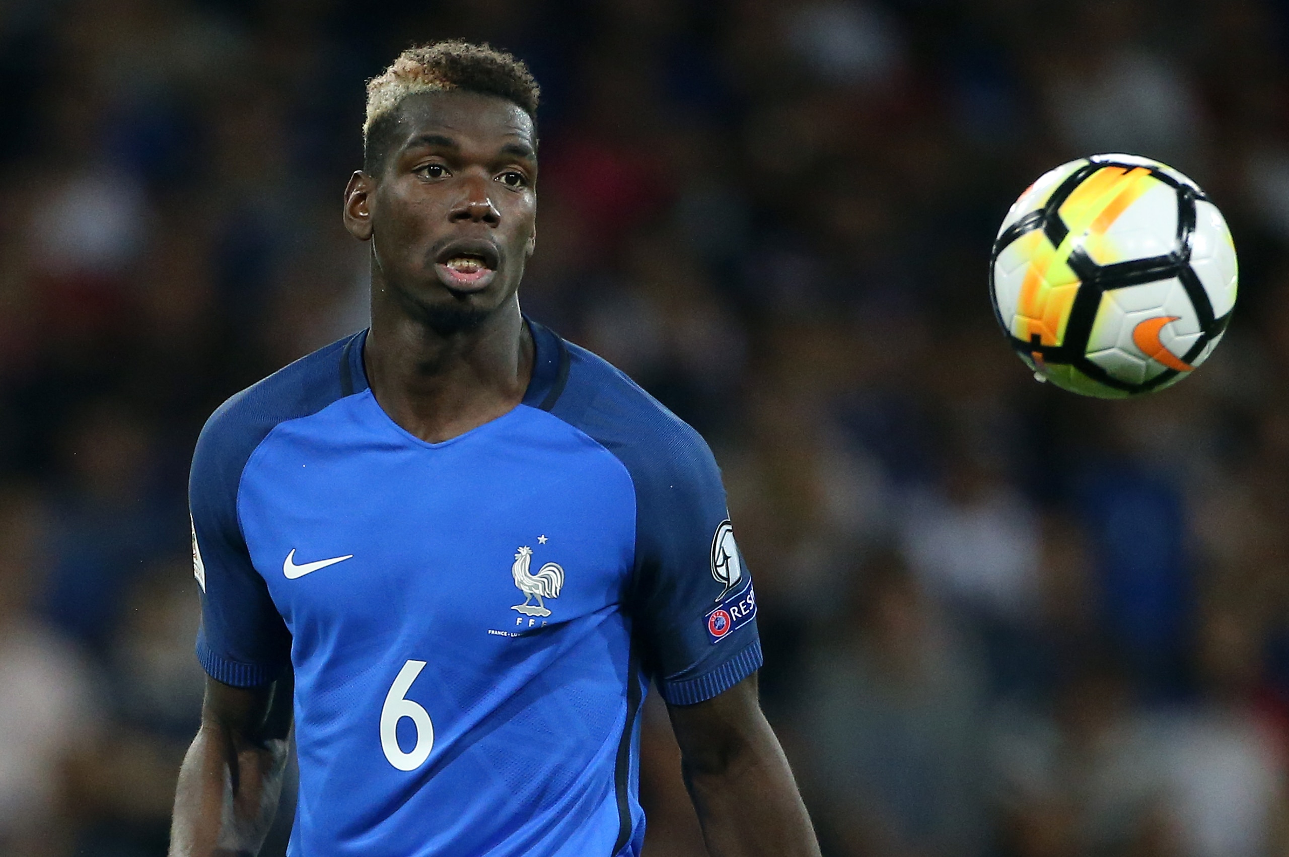 TOULOUSE, FRANCE - SEPTEMBER 3: Paul Pogba of France during the FIFA 2018 World Cup Qualifier between France and Luxembourg at the Stadium on September 3, 2017 in Toulouse, France. (Photo by Jean Catuffe/Getty Images)