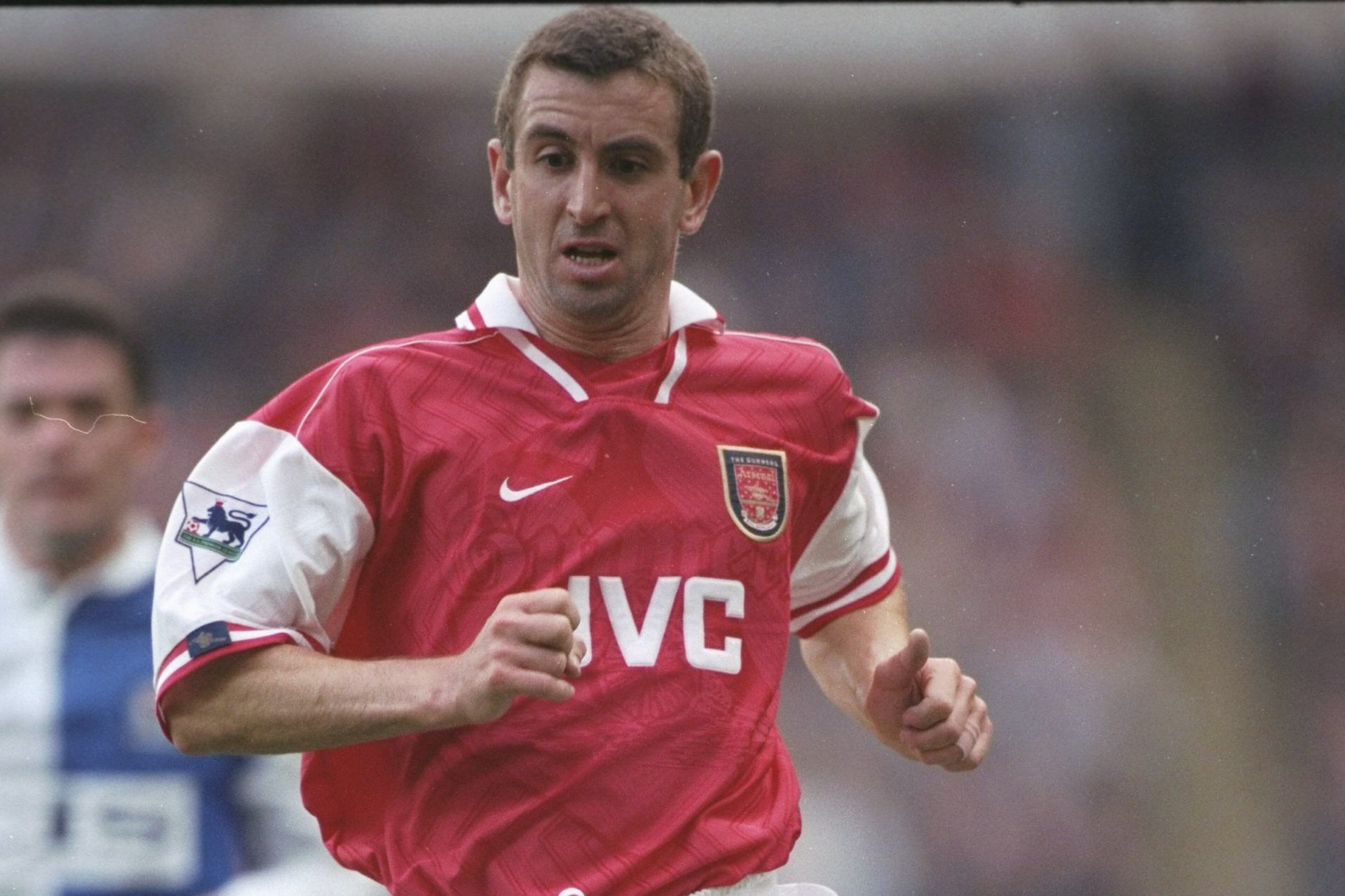 12 Oct 1996:  Nigel Winterburn of Arsenal in action during the FA Carling Premier league match between Blackburn Rovers and Arsenal at Ewood Park in Blackburn. Arsenal went onto win the game by 0-2. Mandatory Credit: Clive Brunskill/Allsport