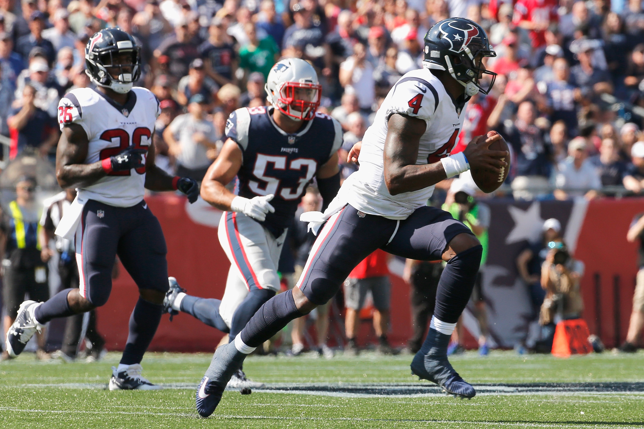 Watson played well in the Texans' loss to Tom Brady and the Patriots. Watson played well in the Texans' loss to Tom Brady and the Patriots.